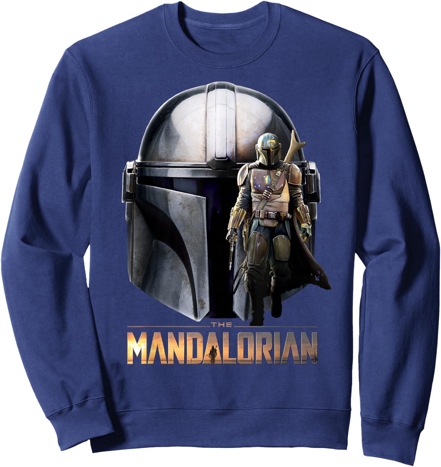 Star Wars The Mandalorian Helmet Portrait Mashup Sweatshirt - Sweatshirt | Navy