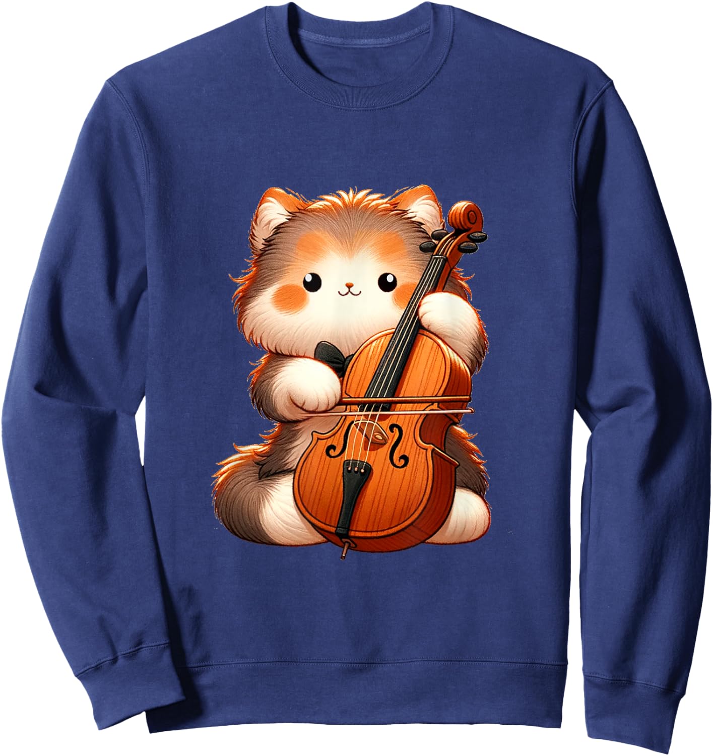 Cat Cello Magical Cello Cat Music Women Kids Sweatshirt - Sweatshirt | Navy