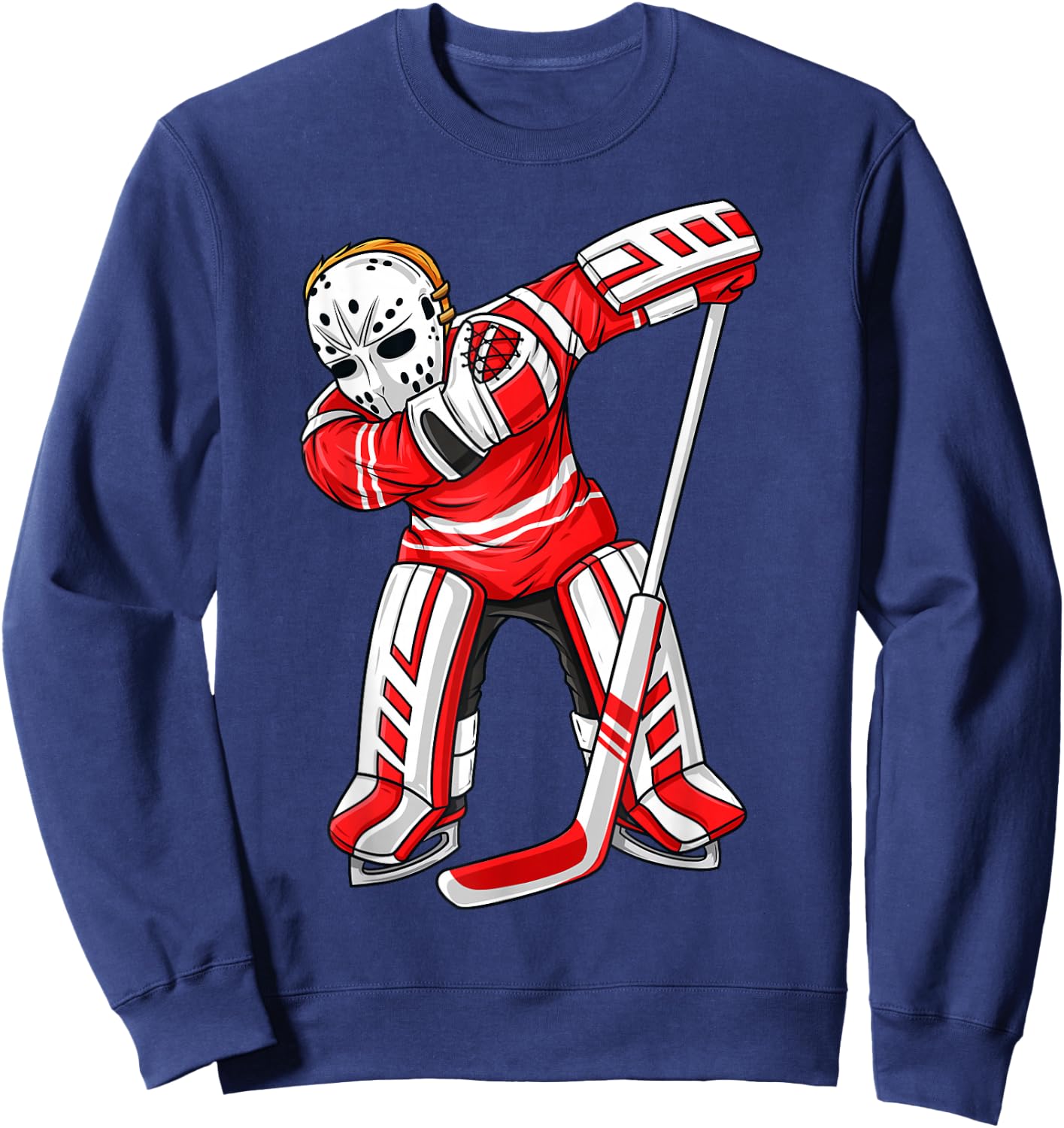 Dabbing Ice Hockey Player Funny Boys Girls Kids Dab Gift Sweatshirt - Sweatshirt | Navy