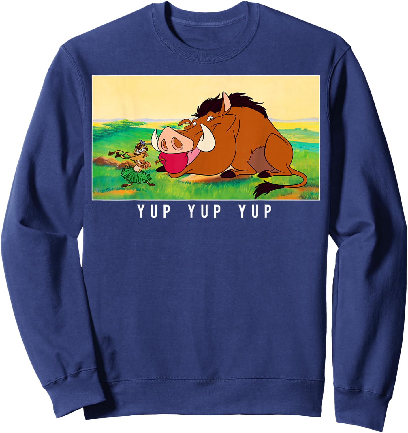 Disney Lion King Pumbaa Apple in Mouth Poster Sweatshirt - Sweatshirt | Navy