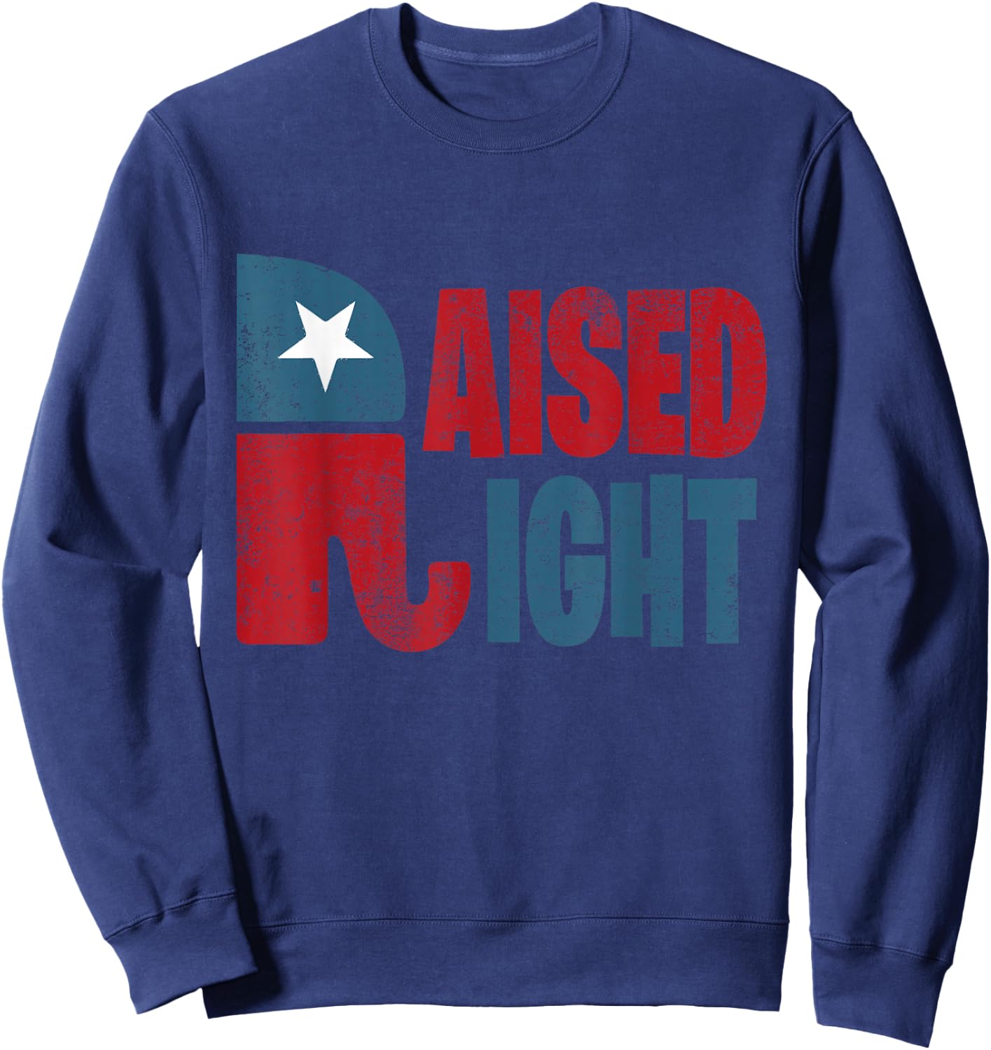 Raised Right Republican Elephant Vote Republican Trump 2020 Sweatshirt - Sweatshirt | Navy