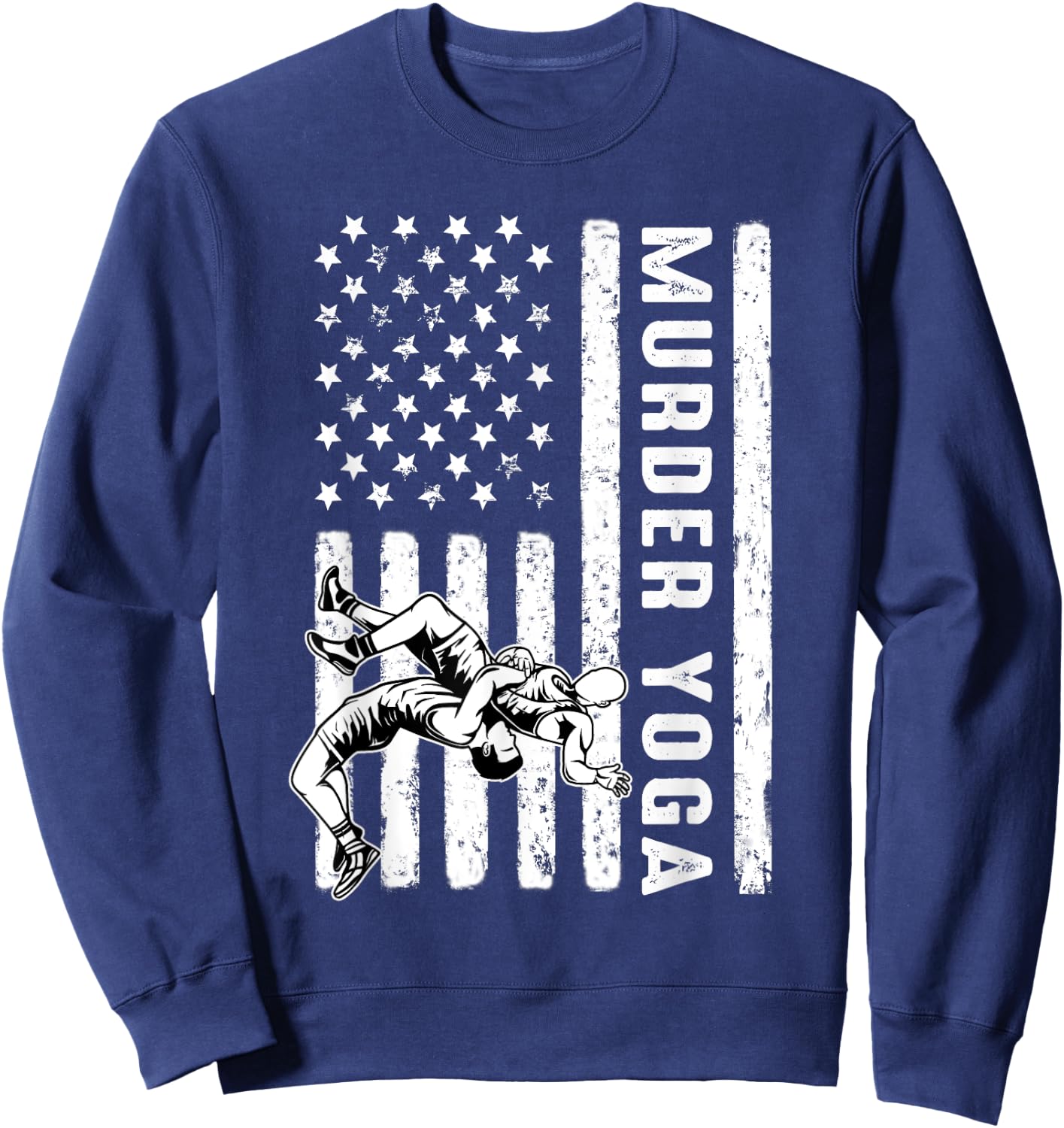 Wrestling Murder Yoga Flag Sweatshirt - Sweatshirt | Navy