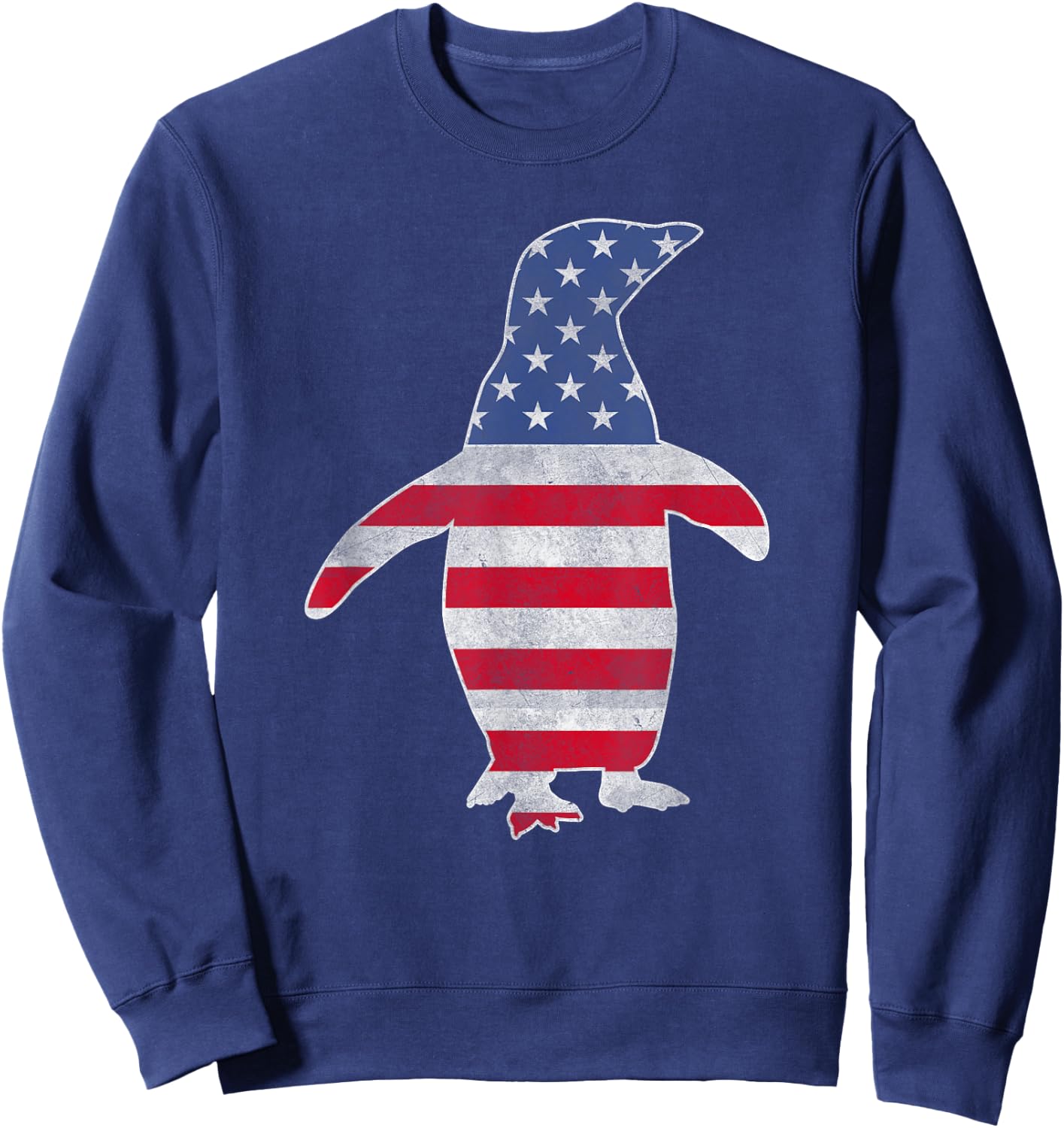 USA Flag Patriotic Penguin Bird 4th Of July Birdwatching Men Sweatshirt - Sweatshirt | Navy