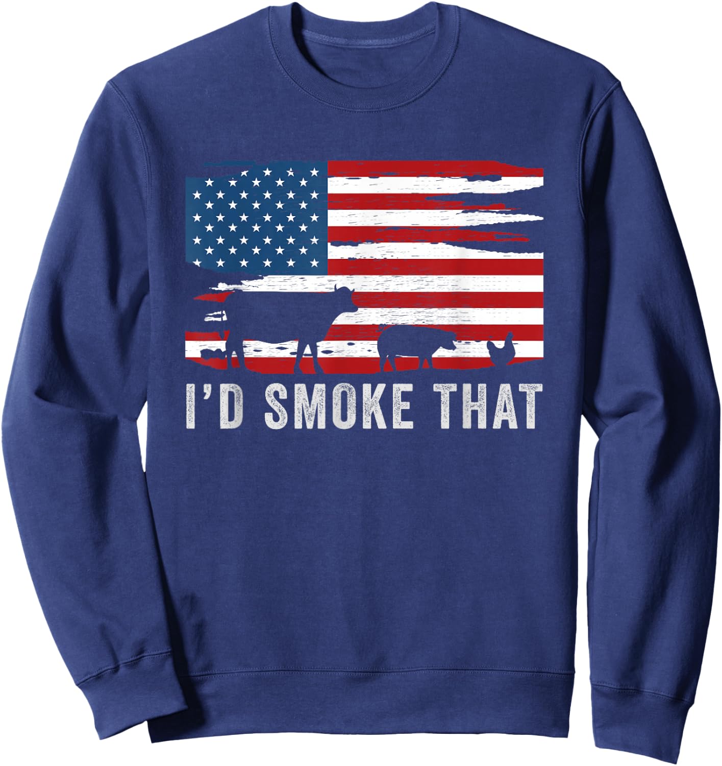 Id Smoke That Barbecue Sweatshirt - Sweatshirt | Navy