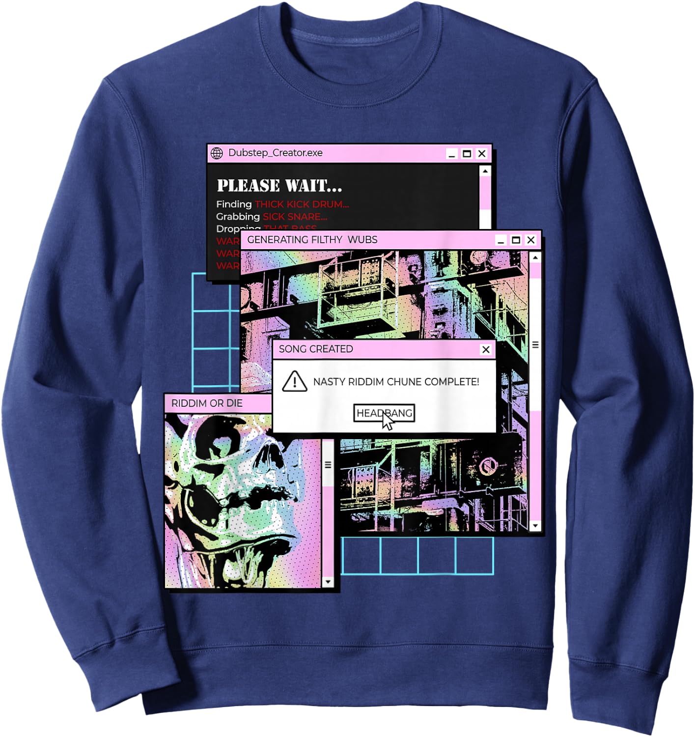 Dubstep Creator Riddim Shirt | Funny Dubstep Producer Sweatshirt - Sweatshirt | Navy