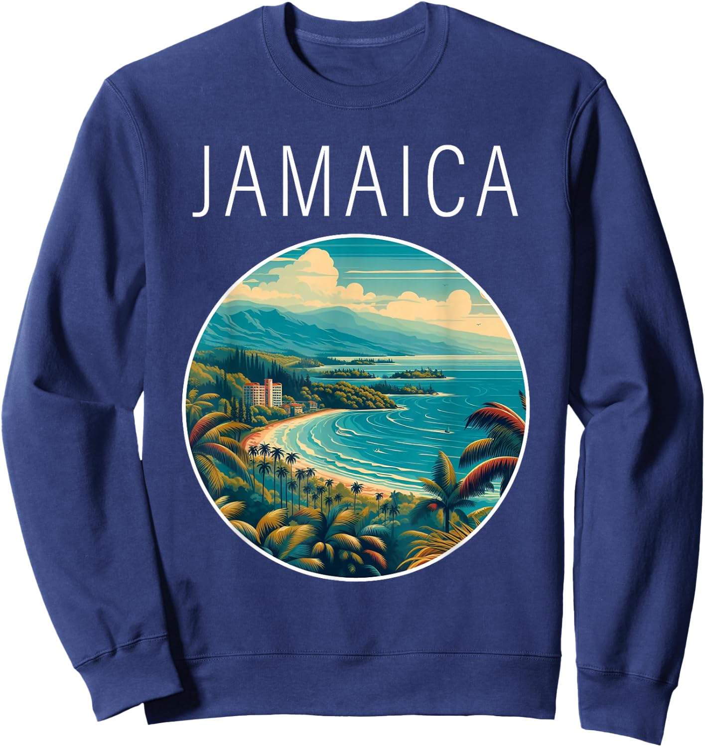 Jamaica Scenery Art Deco Sweatshirt - Sweatshirt | Navy
