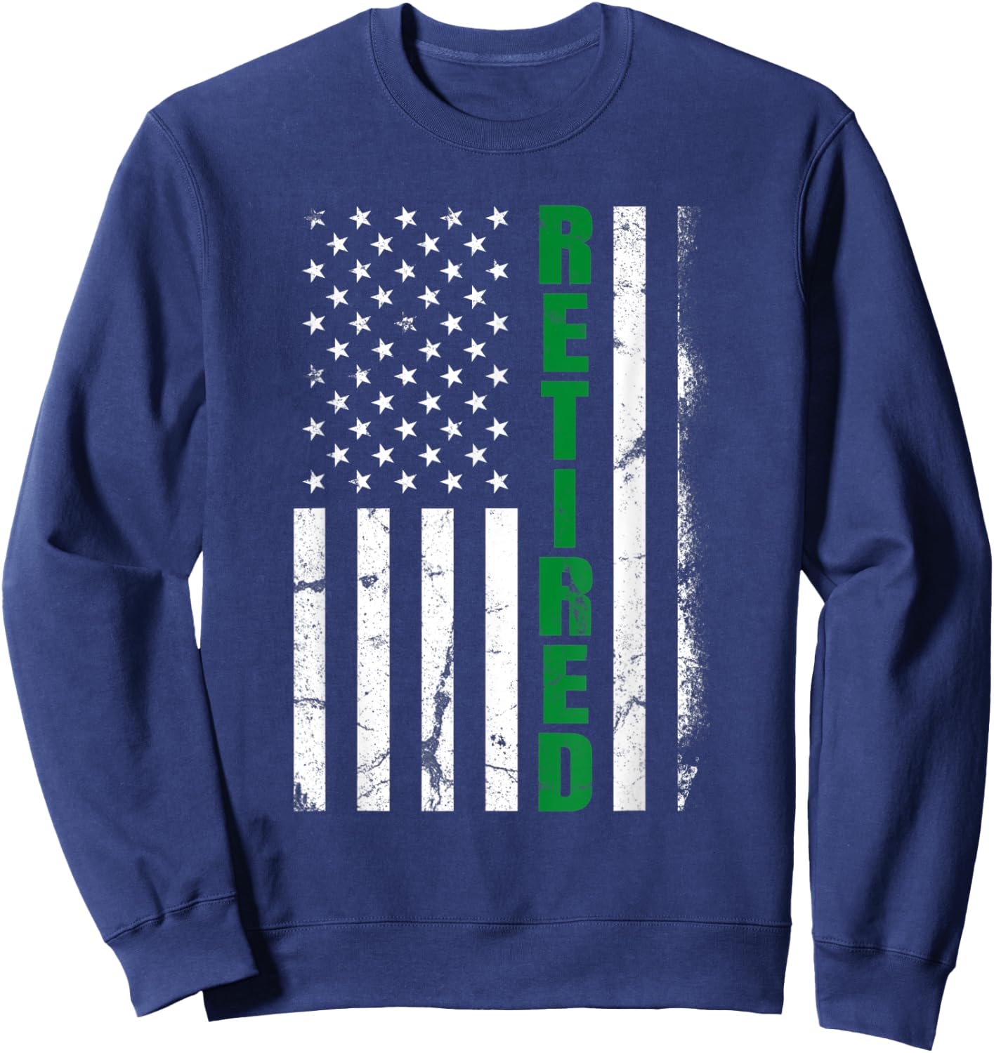 Retired Military Border Patrol Thin Green Line US Flag Sweatshirt - Sweatshirt | Navy