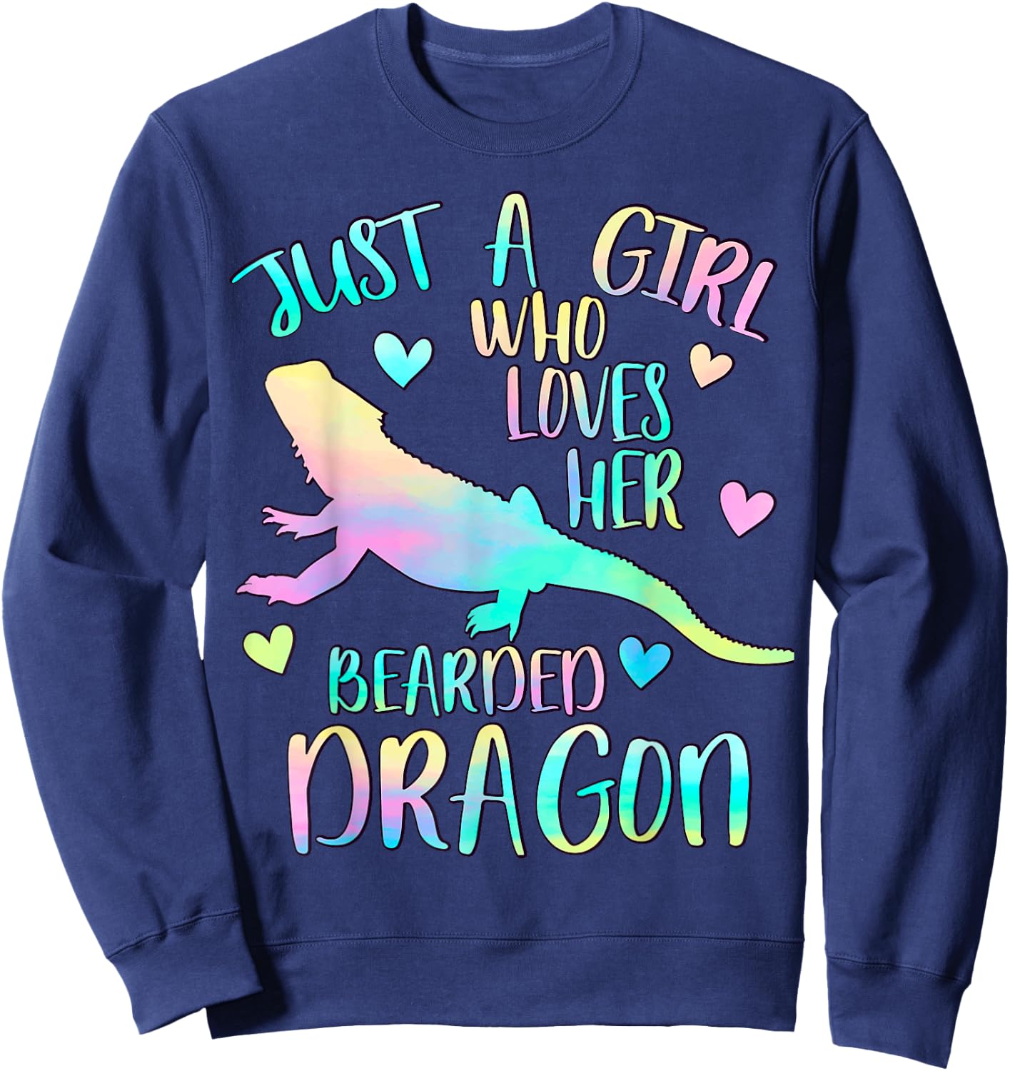 Just a Girl Who Loves her Bearded Dragon Dragons lover Sweatshirt - Sweatshirt | Navy