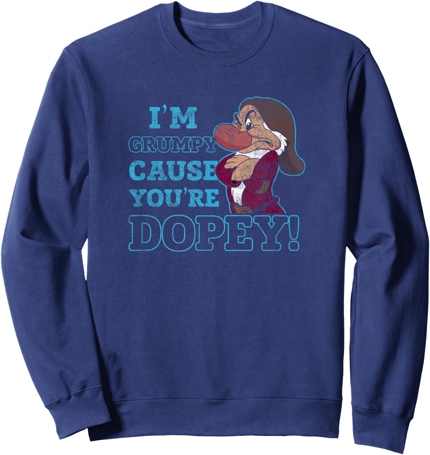 Disney Snow White Grumpy Because You're Dopey Small Sweatshirt - Sweatshirt | Navy