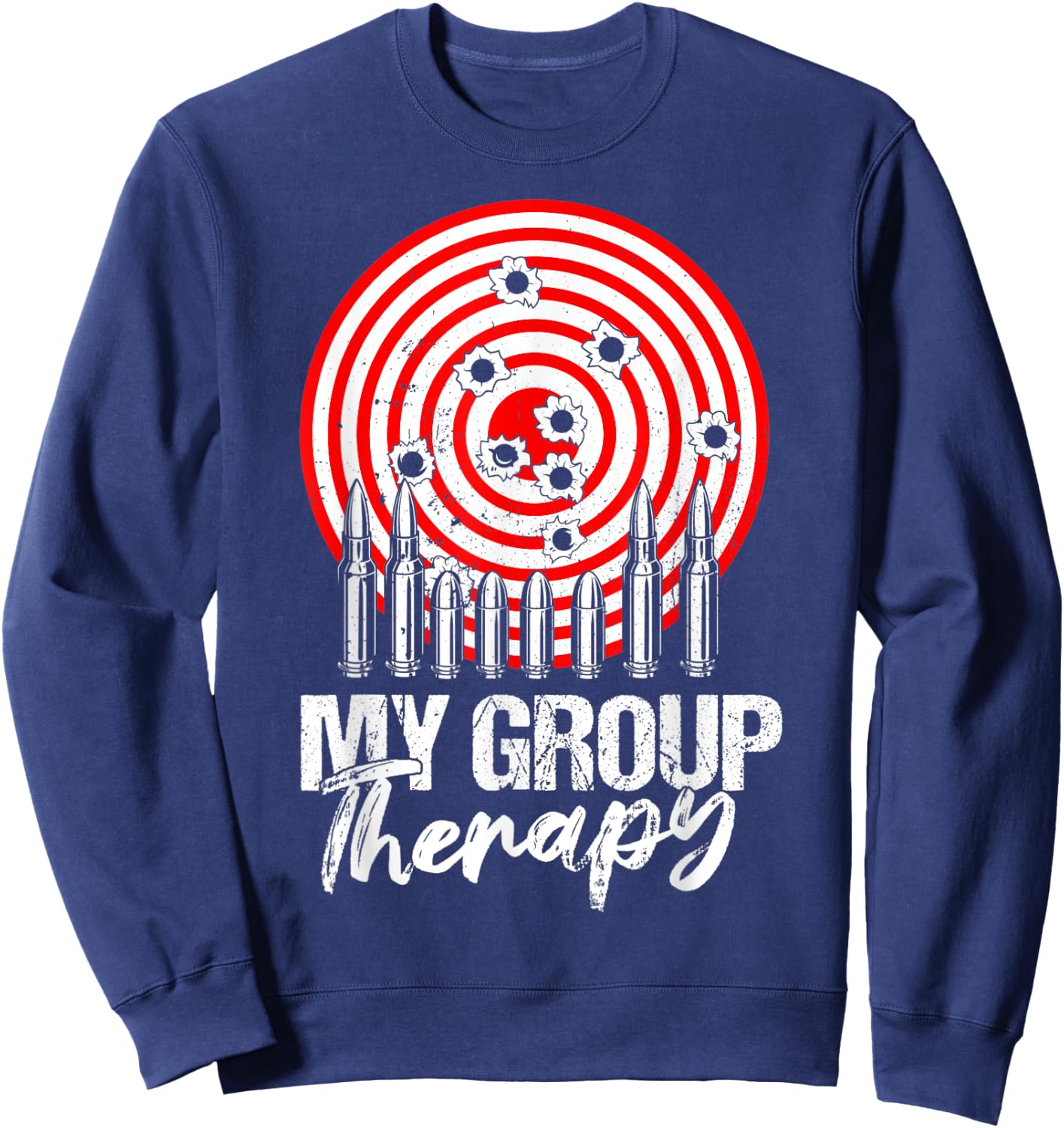Gun Owner Group Therapy Shirt Funny Shooting Range Target Sweatshirt - Sweatshirt | Navy