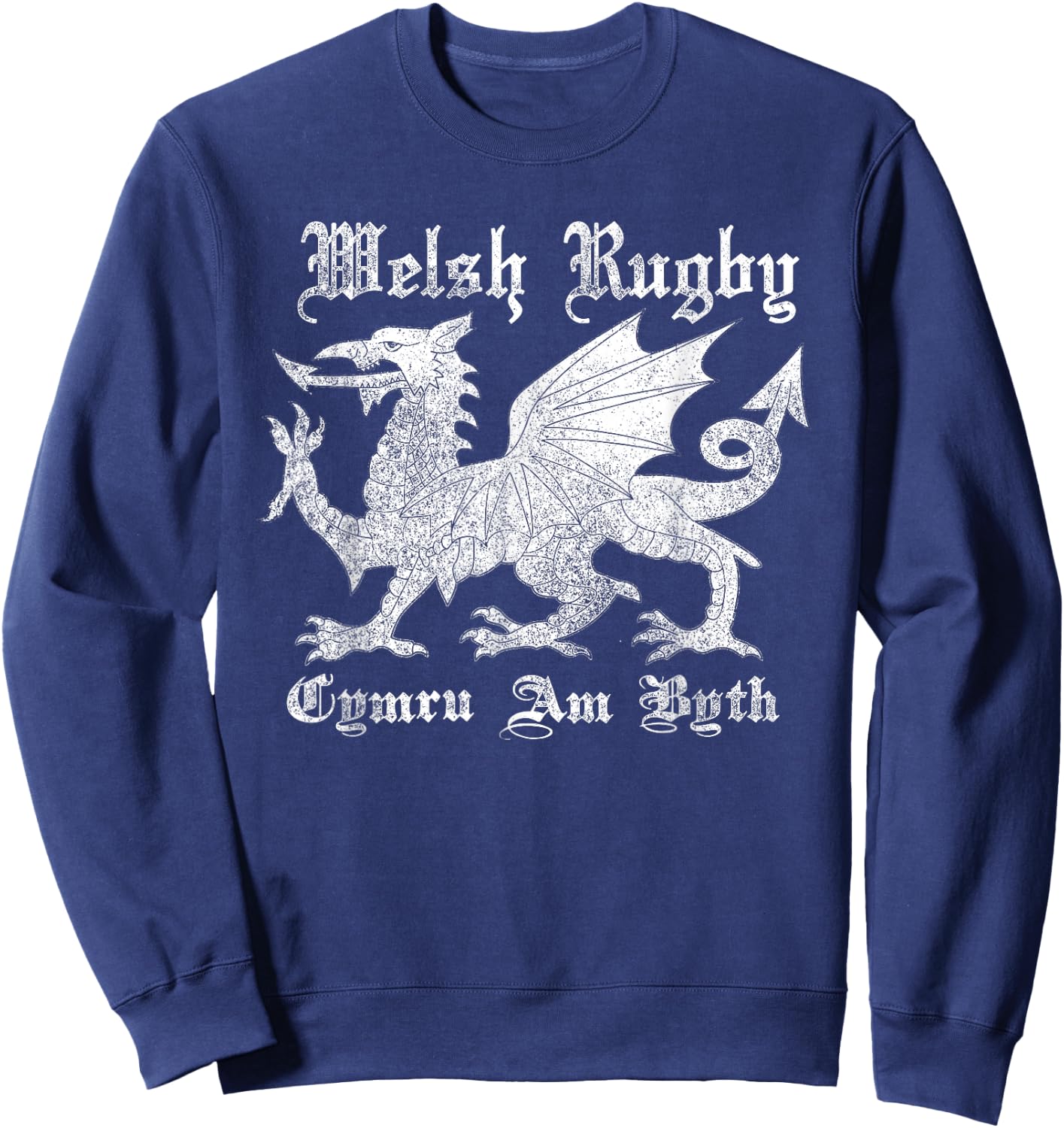 Vintage Welsh Rugby Shirt or Gift | Wales Rugby Football Top Sweatshirt - Sweatshirt | Navy
