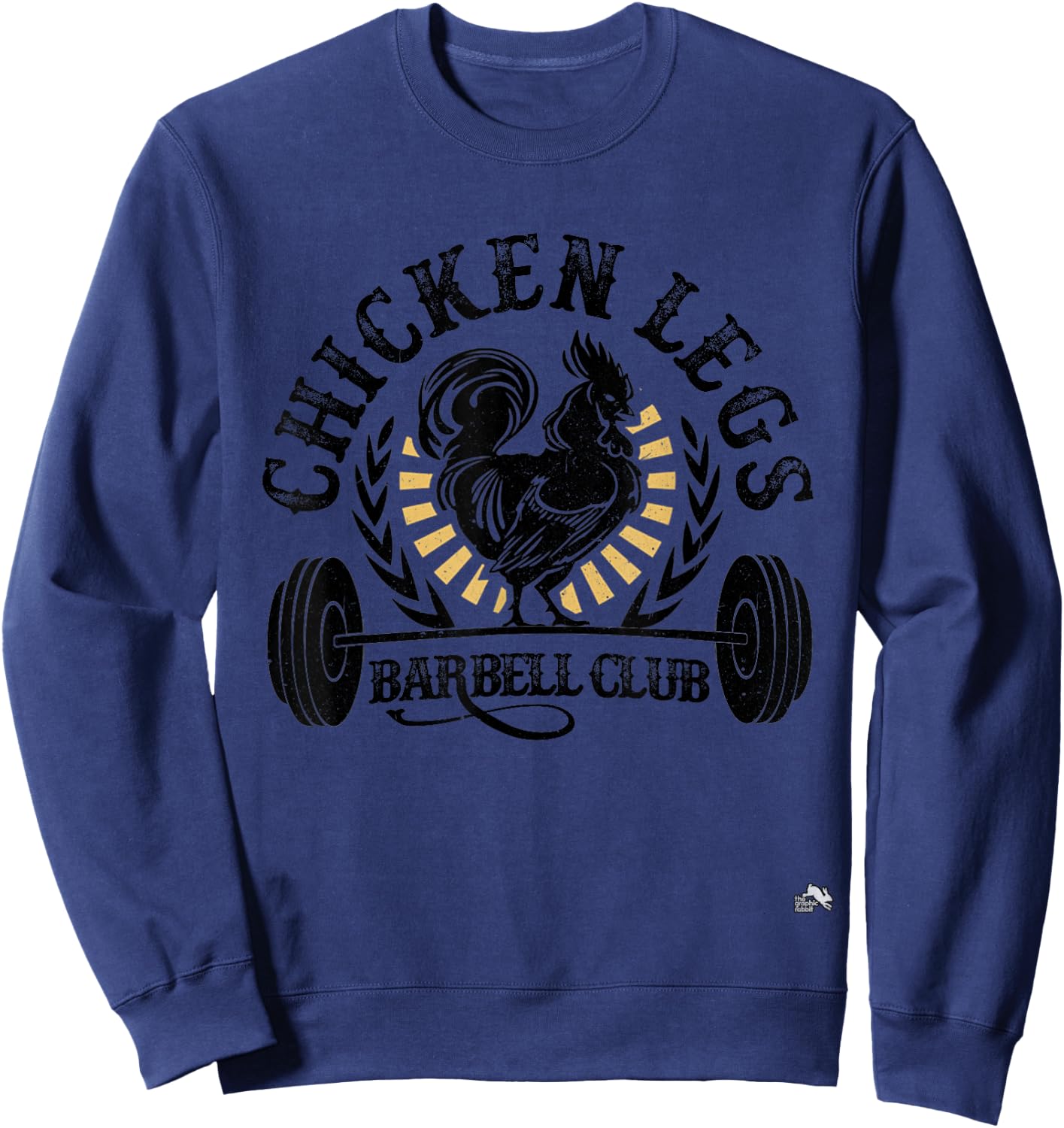Funny Chicken Legs Barbell Work Out Gym Sweatshirt - Sweatshirt | Navy