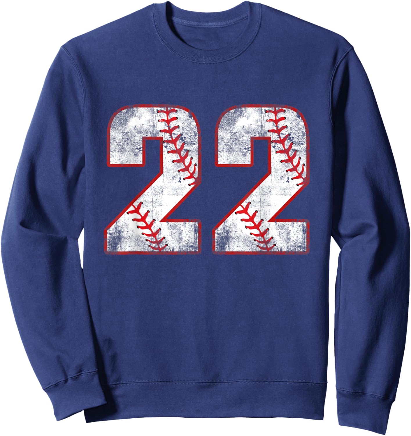 Vintage Baseball 22 Jersey Number Sweatshirt - Sweatshirt | Navy