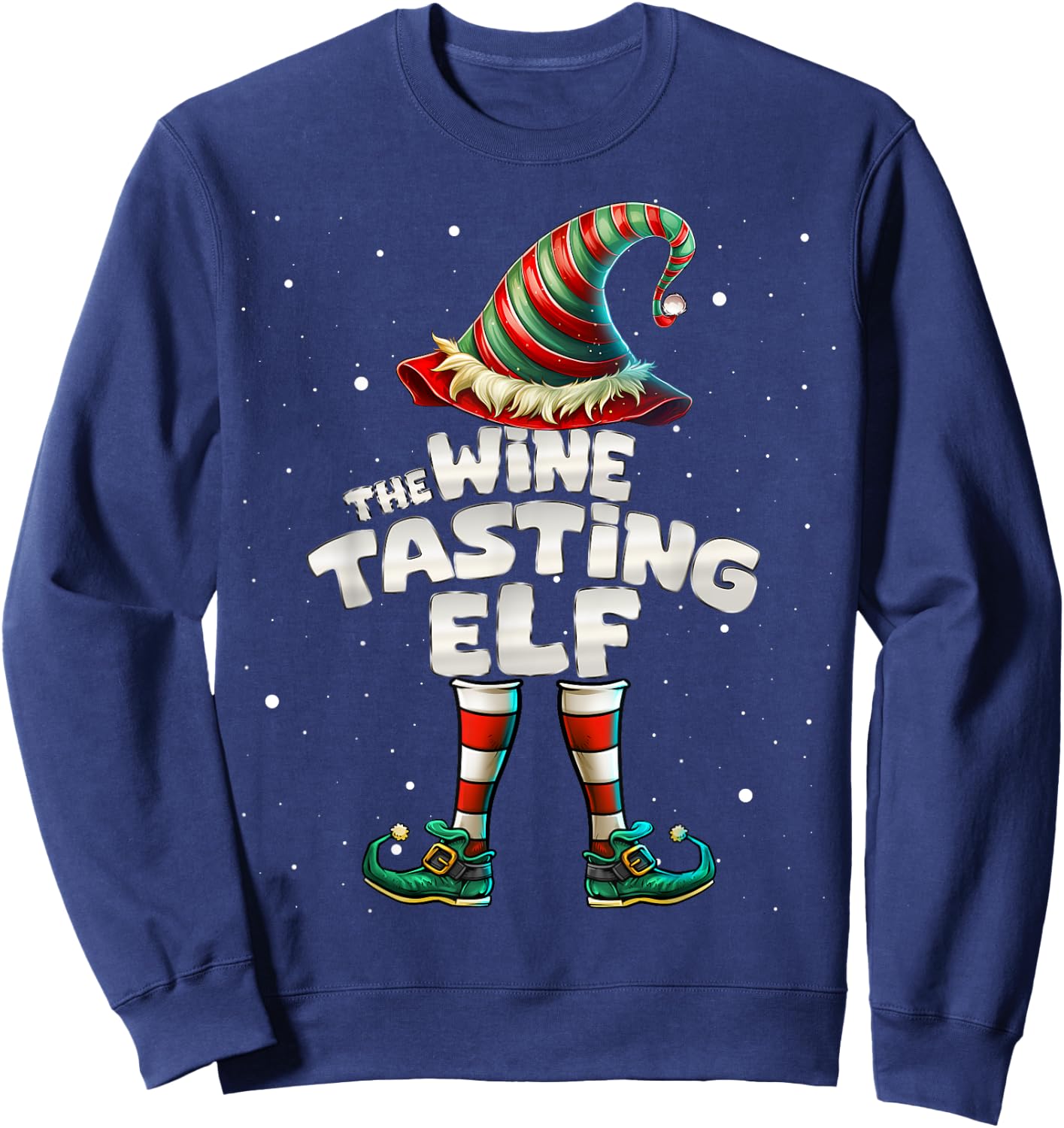 I'm The Wine Tasting Elf Family Matching Group Christmas Sweatshirt - Sweatshirt | Navy