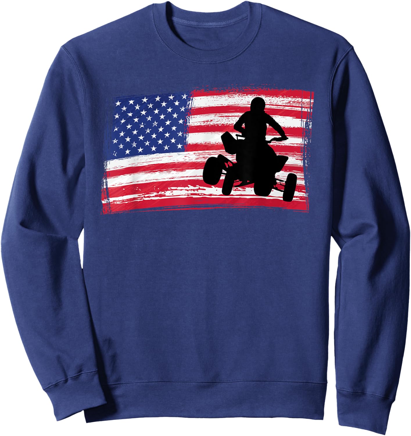Quad Racing America Flag - Quad Biker ATV 4 Wheeler Gift Sweatshirt - Sweatshirt | Navy