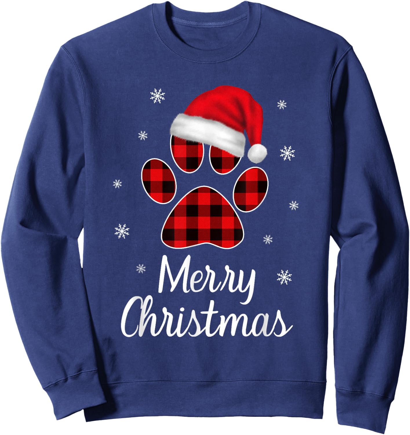 Christmas Pajama Women Kids Girl Christmas Gifts Cat Dog Paw Sweatshirt - Sweatshirt | Navy