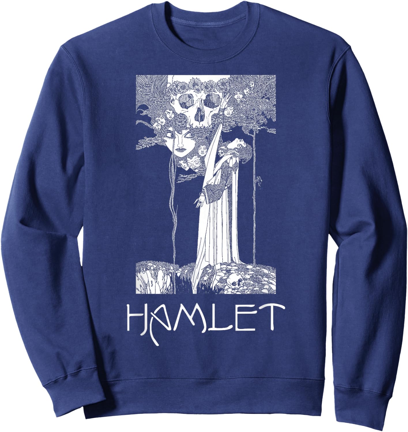 Shakespeare Hamlet Ophelia Skull English Literature Sweatshirt - Sweatshirt | Navy