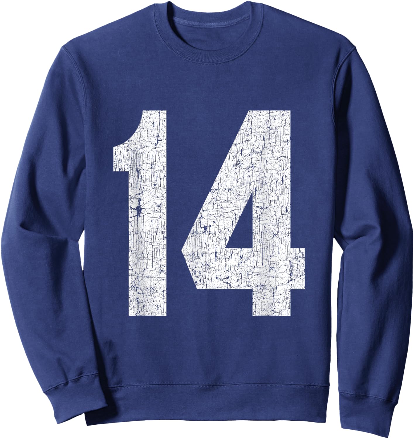 #14 Jersey Uniform Varsity Sports Number, 14th Birthday Sweatshirt - Sweatshirt | Navy