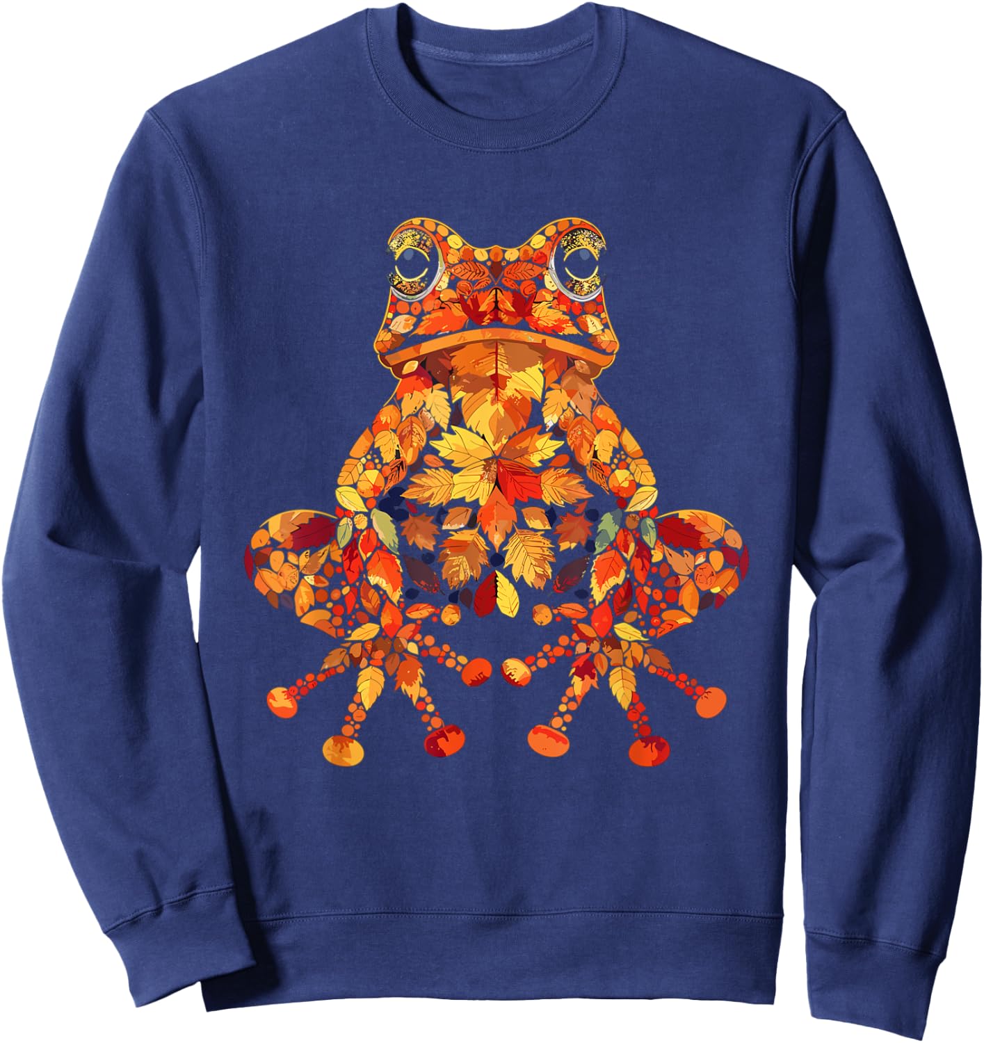 Frog Wildlife Nature Autumn Leaves Fall Sweatshirt - Sweatshirt | Navy
