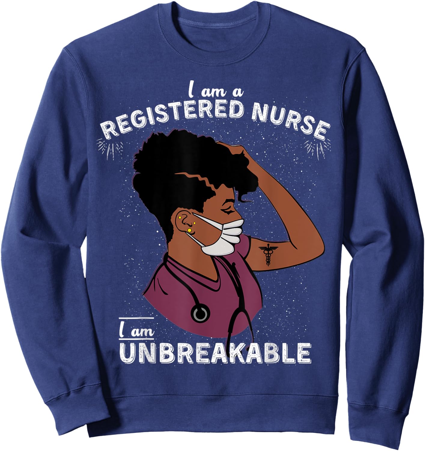 Gift For Registered Nurse Women RN Nurse Life Black Nurse Sweatshirt - Sweatshirt | Navy