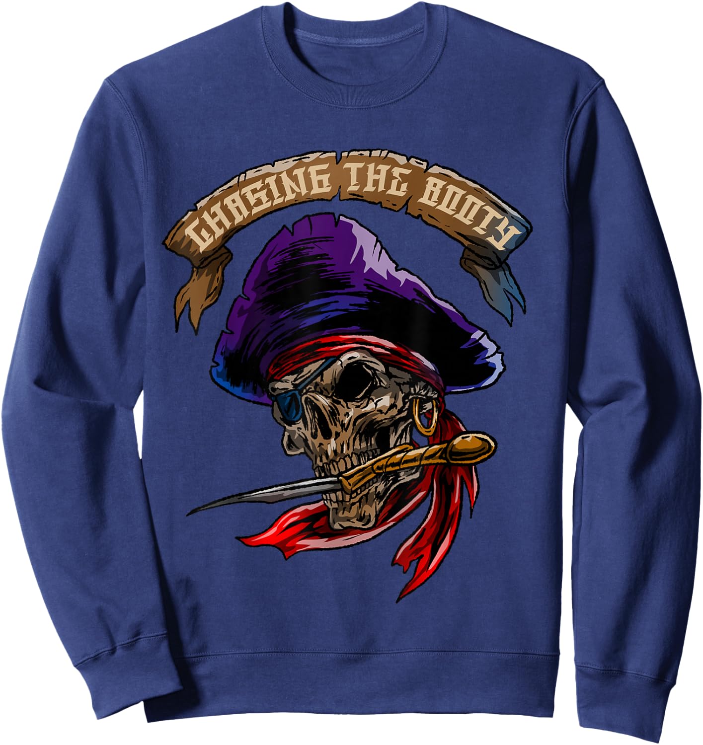 Pirate Skull Sea Thief Buccaneer Cool Sailor Man Gift Sweatshirt - Sweatshirt | Navy