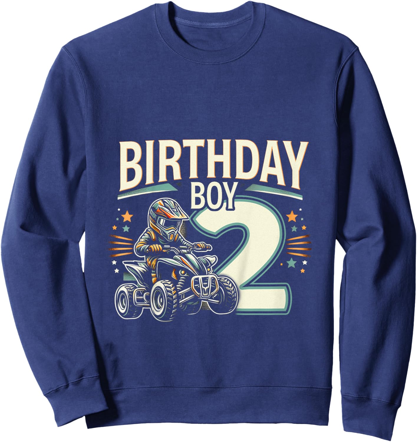 Kids 2 Year Old quad ATV Four Wheeler 2nd Birthday Boy Sweatshirt - Sweatshirt | Navy