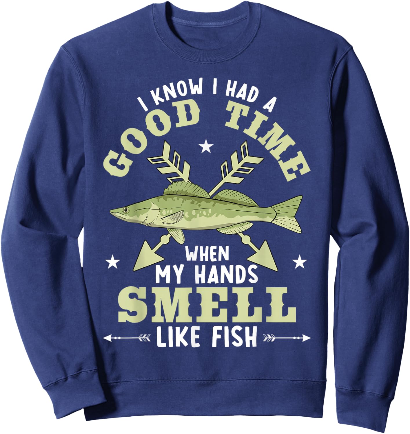 Bow Archer Fishing Fish Hunting Funny Bowfishing Sweatshirt - Sweatshirt | Navy