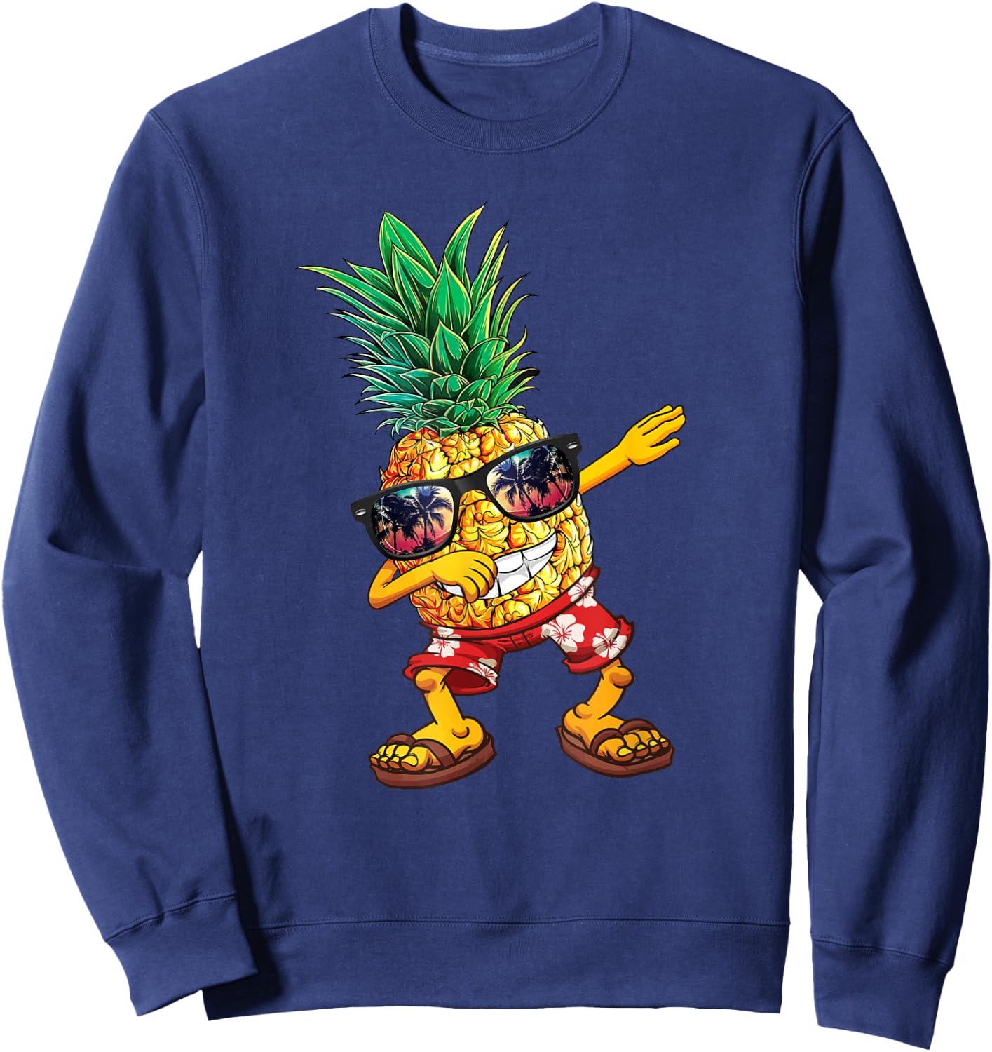 Dabbing Pineapple Sunglasses T Shirt Aloha Beaches Hawaii Sweatshirt - Sweatshirt | Navy