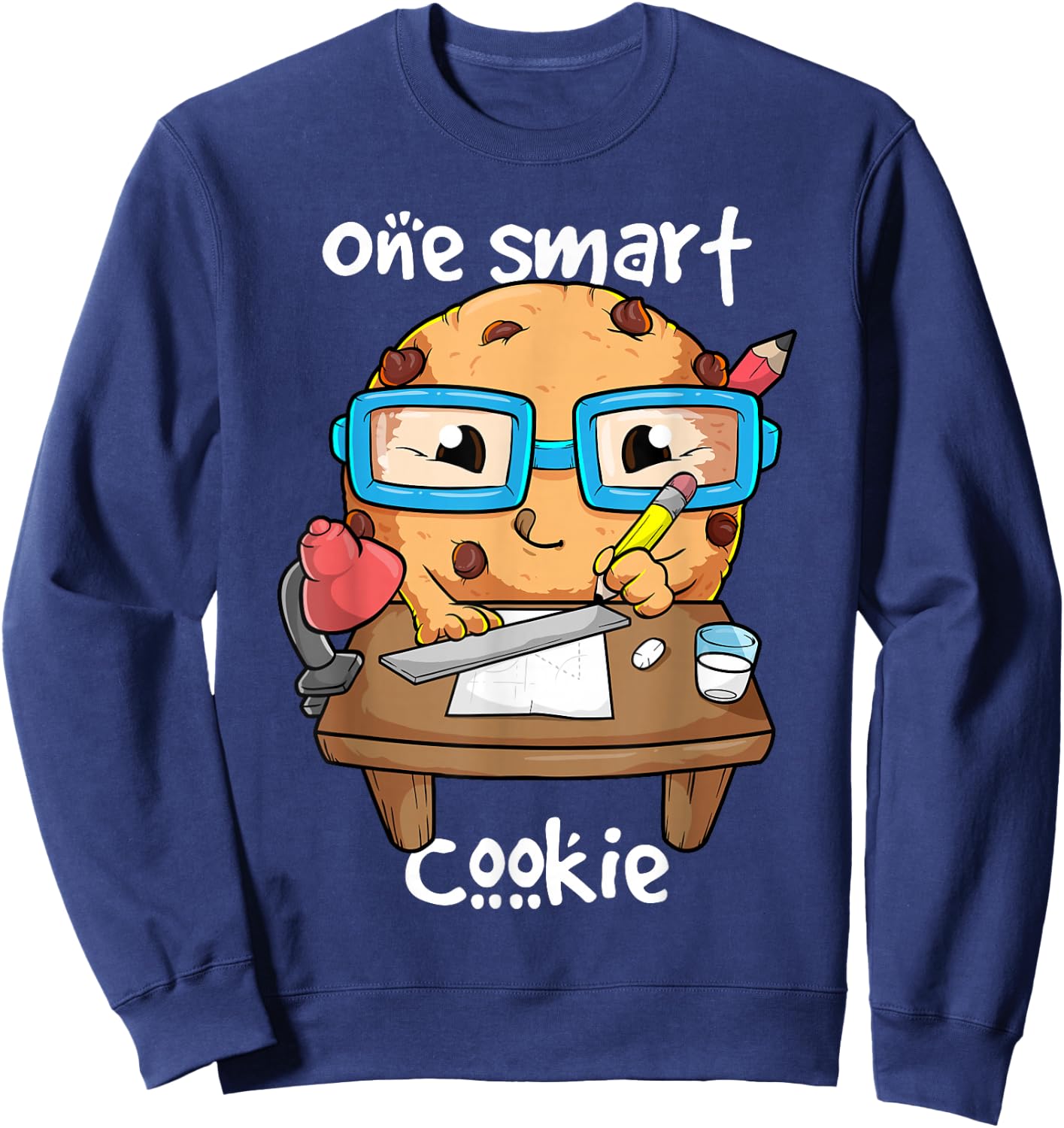 One Smart Cookie Kawaii Nerd Humour Cute Student Graduation Sweatshirt - Sweatshirt | Navy