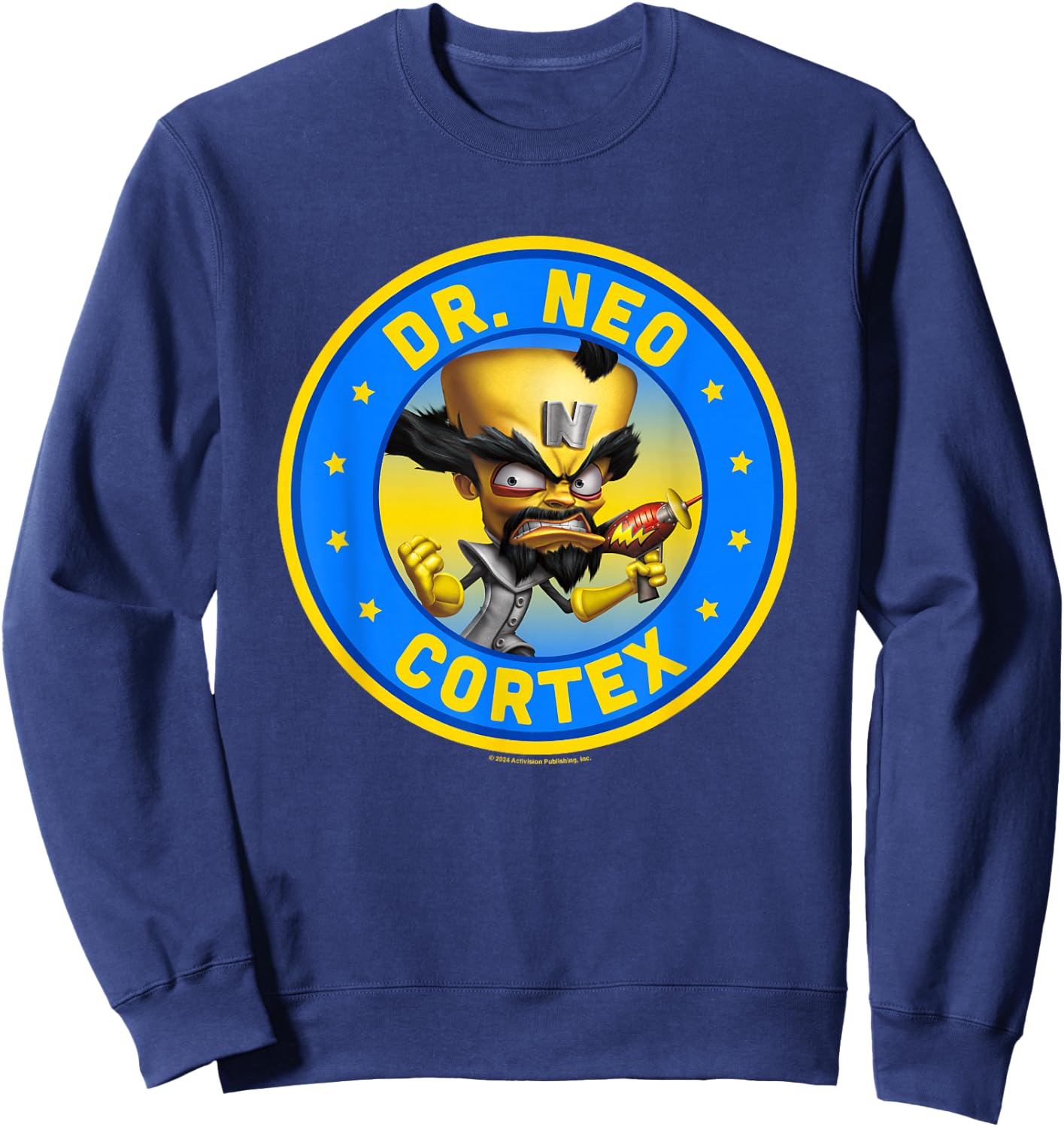 Crash Bandicoot Dr. Neo Cortex Star Spangled Logo Sweatshirt - Sweatshirt | Navy