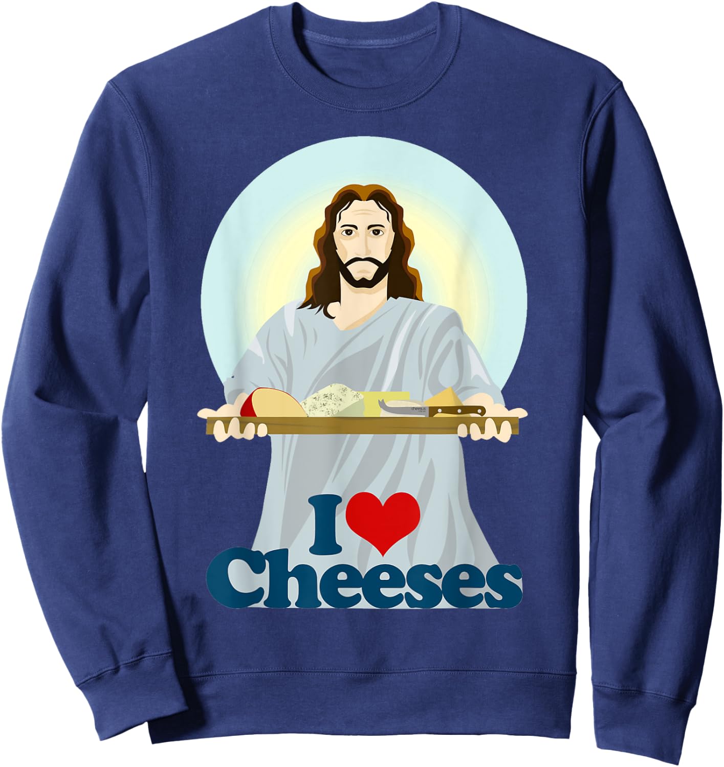I Love Jesus Cheeses Christian Sweatshirt - Sweatshirt | Navy