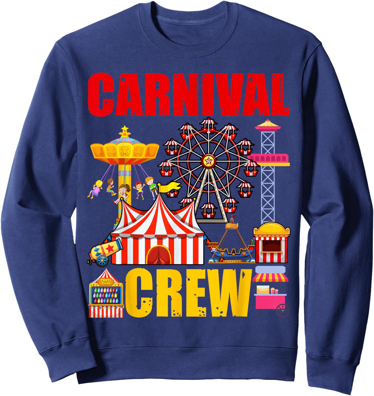 Carnival Crew Funny Circus Staff Costume Circus Theme Party Sweatshirt - Sweatshirt | Navy