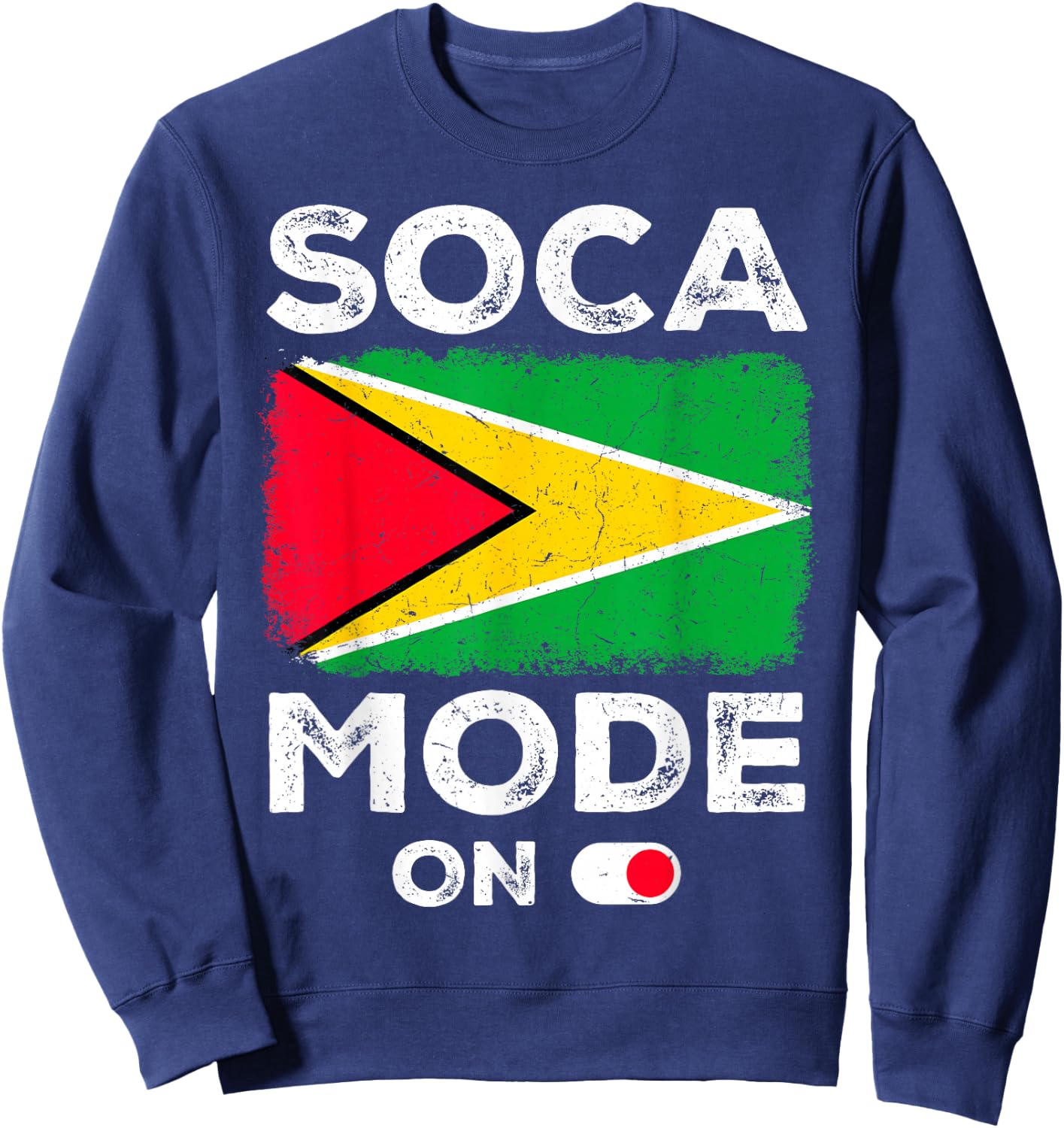 Soca Mode On Vibrant Caribbean Energy Graphic Sweatshirt - Sweatshirt | Navy