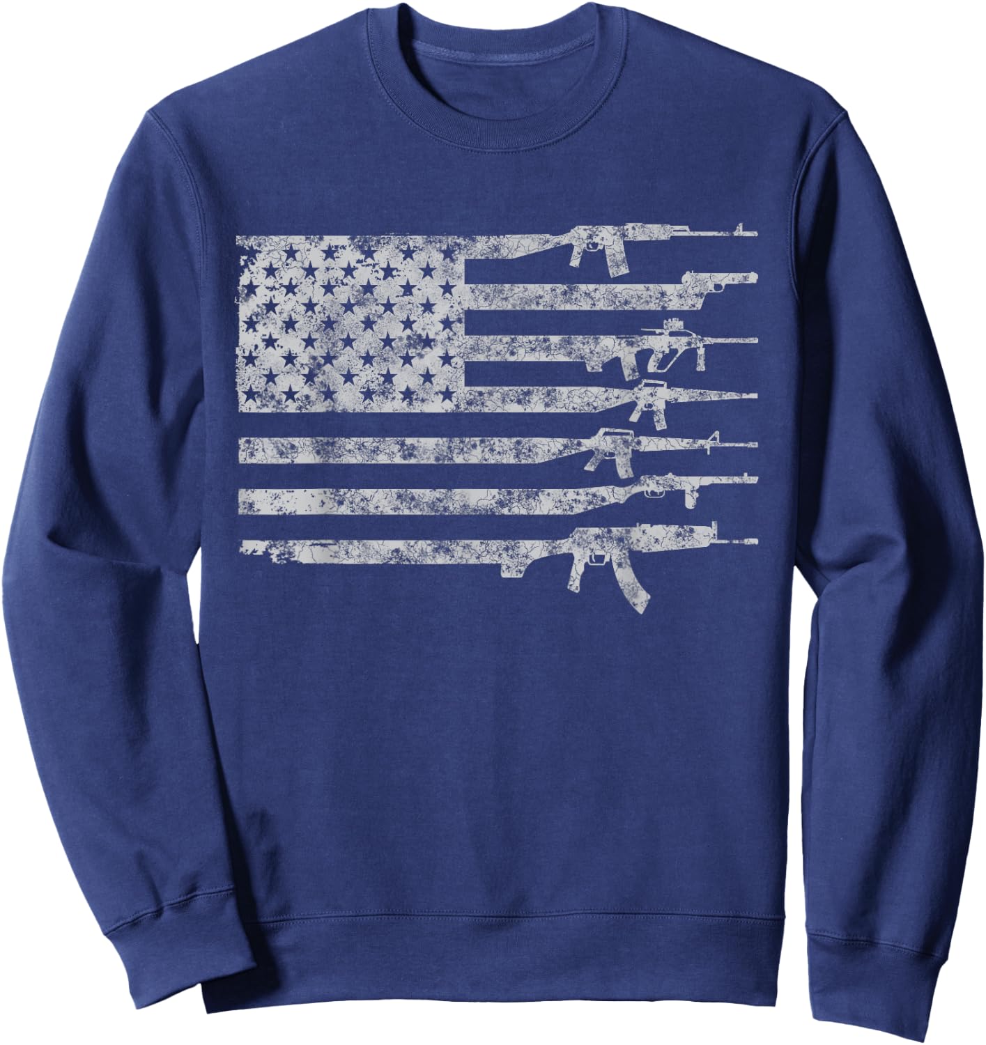 Vintage US American Flag USA Pro Gun Retro for Gun-Owners Women Men Sweatshirt - Sweatshirt | Navy