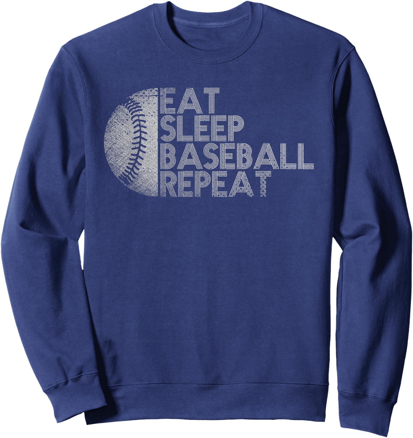 Eat Sleep Baseball Repeat Baseball Player Funny Baseball Sweatshirt - Sweatshirt | Navy