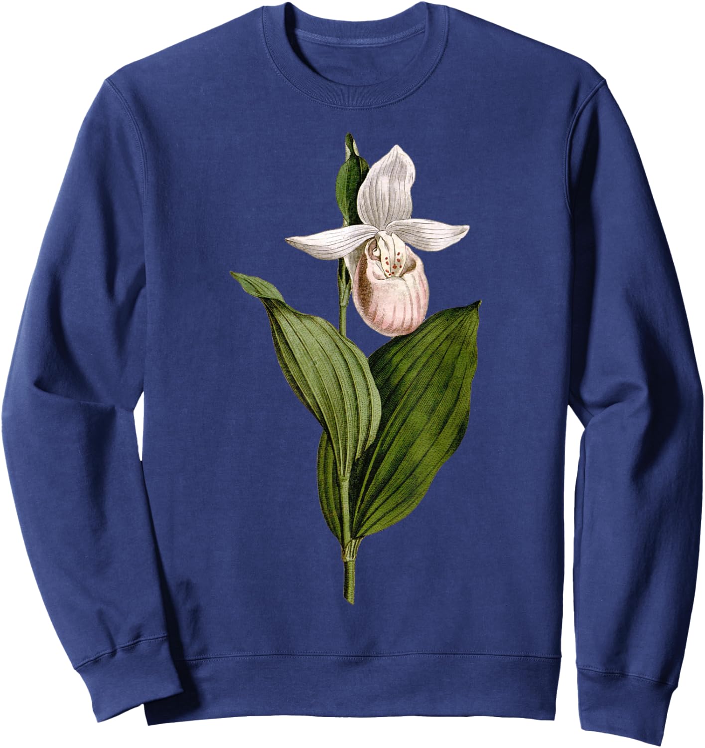 Minnesota Flower State of Minnesota showy lady's slipper Sweatshirt - Sweatshirt | Navy