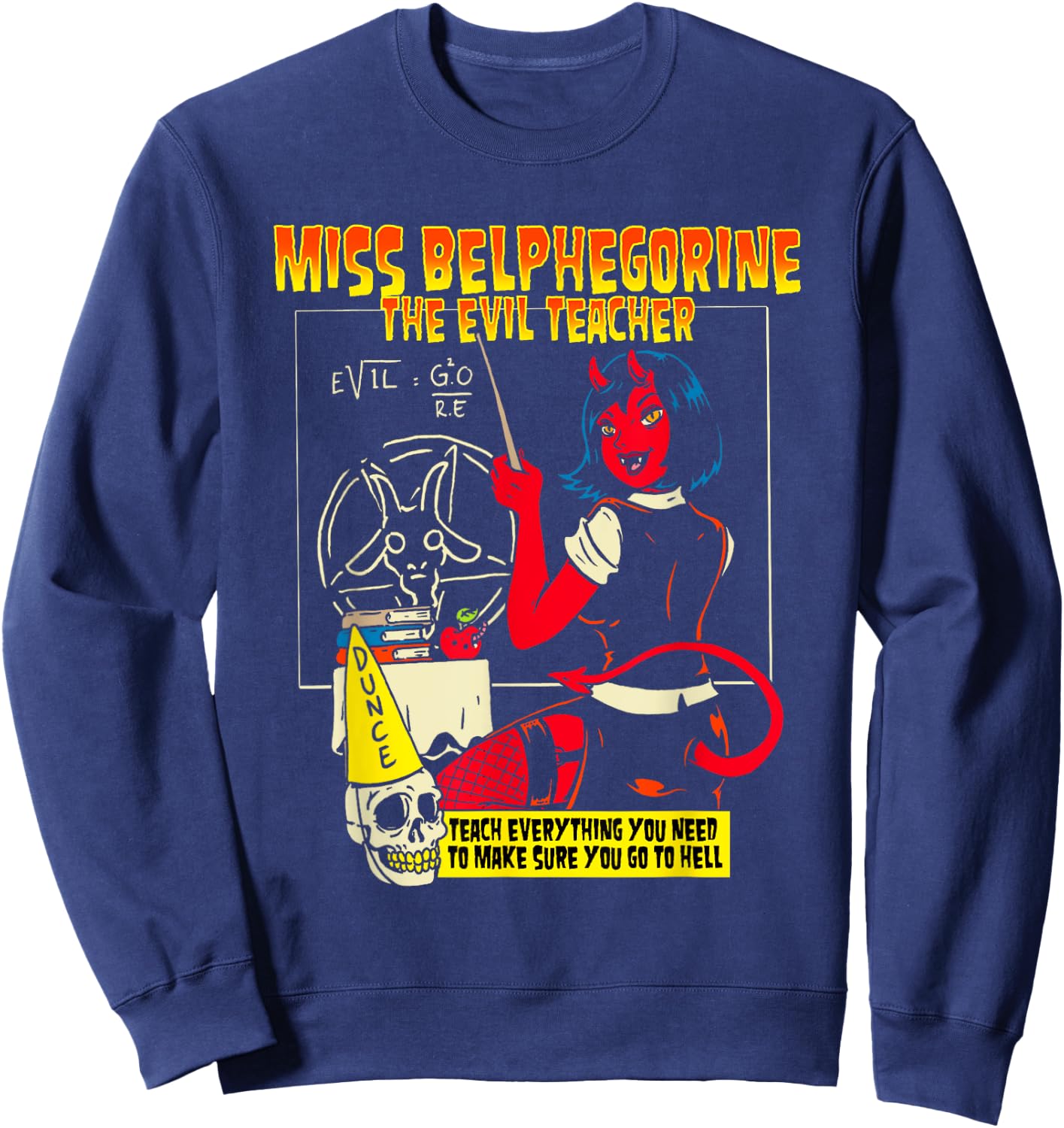 Miss Belphegorine Belphegor Demon Succubus Evil Teacher Women Sweatshirt - Sweatshirt | Navy