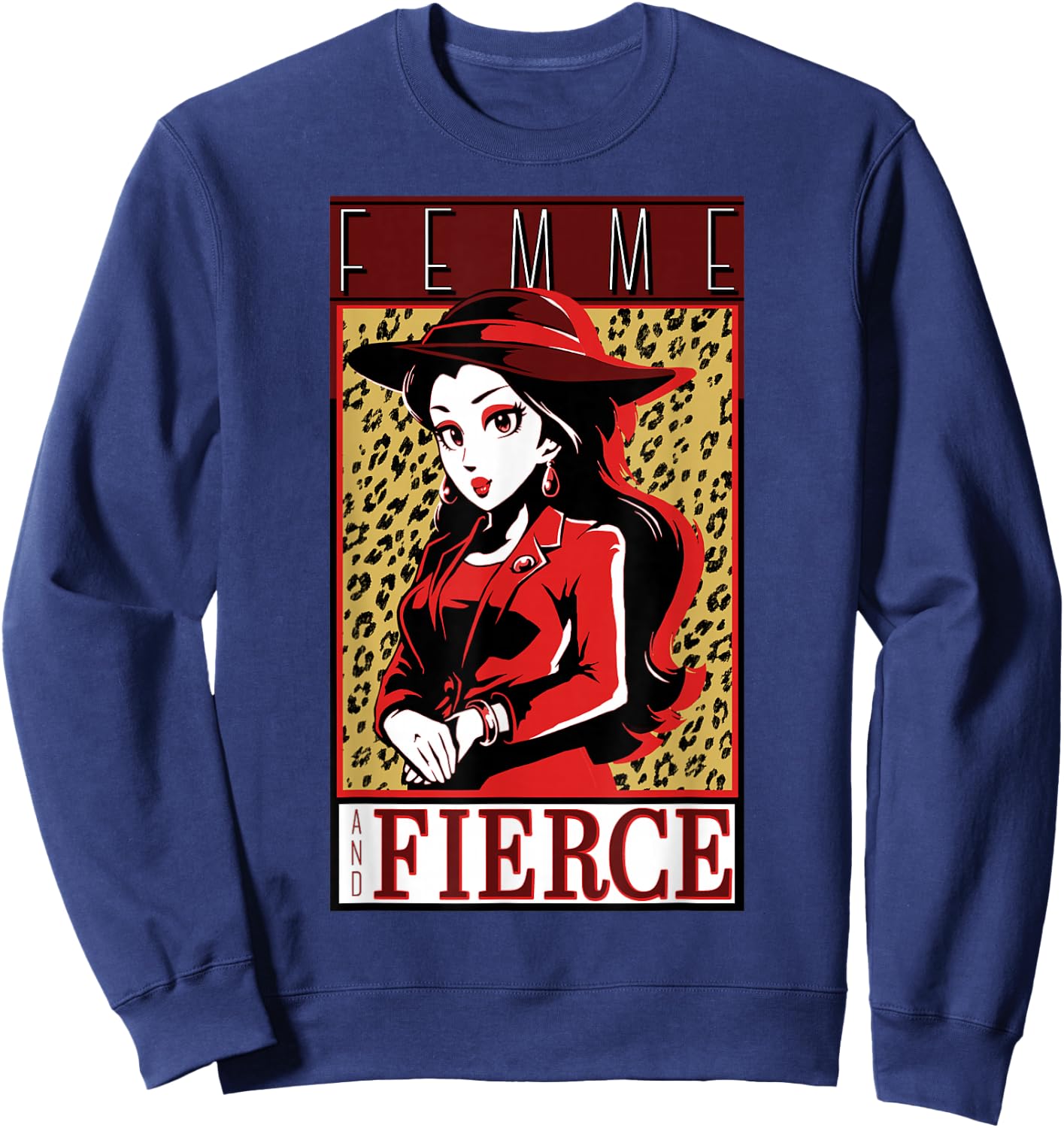 Super Mario Odyssey Vintage Nintendo Femme Fierce Poster Sweatshirt - Sweatshirt | Navy