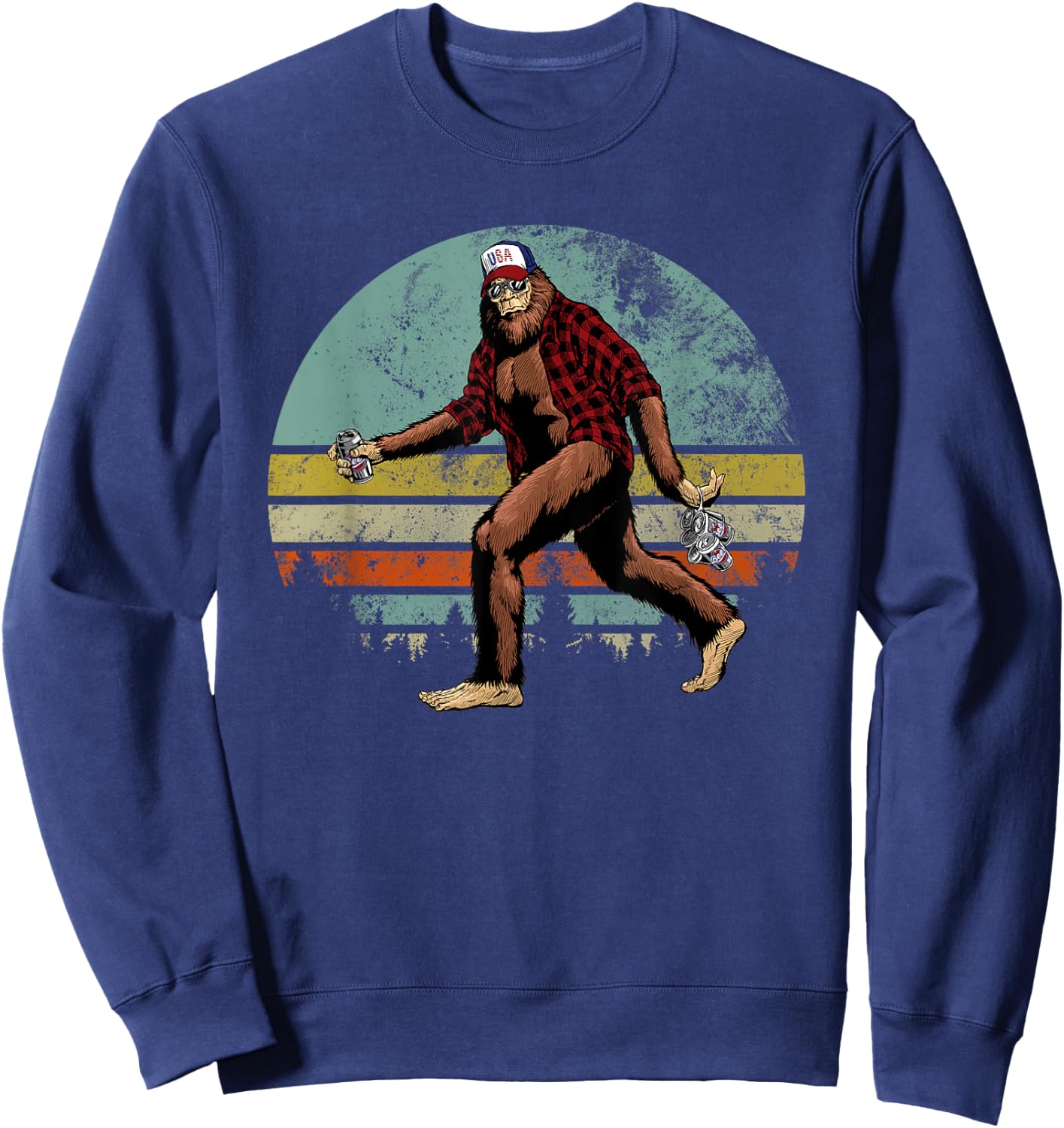 Bigfoot Loves Beer - Beer Me - Funny Bigfoot Beer Sasquatch Sweatshirt - Sweatshirt | Navy