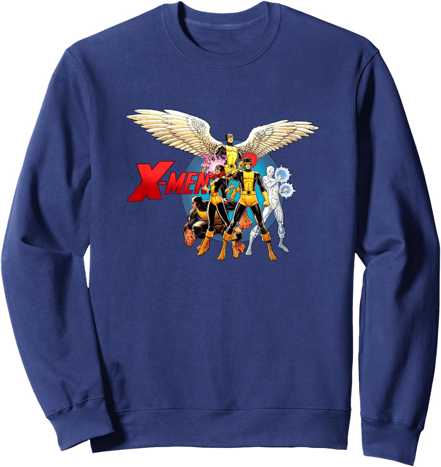 Marvel X-Men Original Team Super Hero Poses Group Shot Sweatshirt - Sweatshirt | Navy