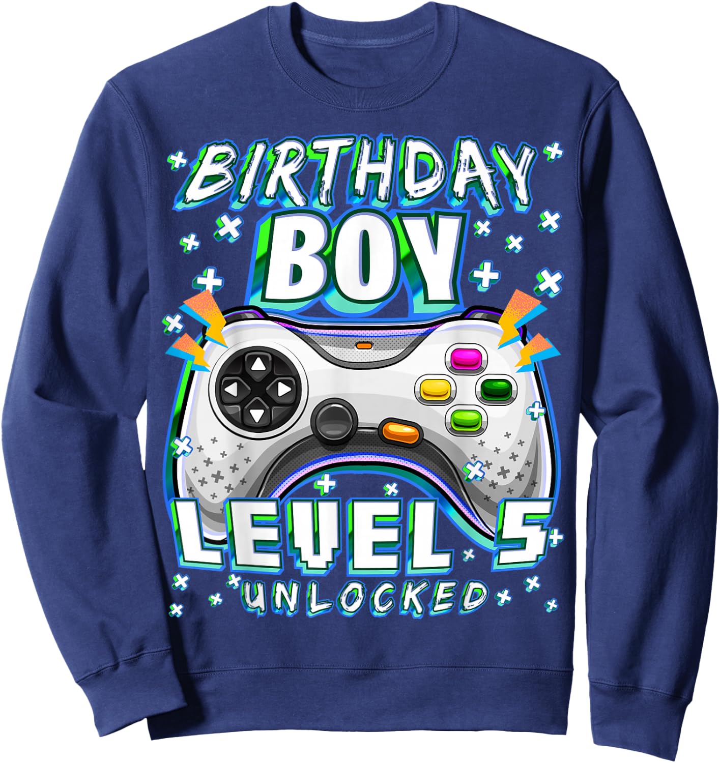 Level 5 Unlocked Video Game 5th Birthday Gamer Boys Sweatshirt - Sweatshirt | Navy