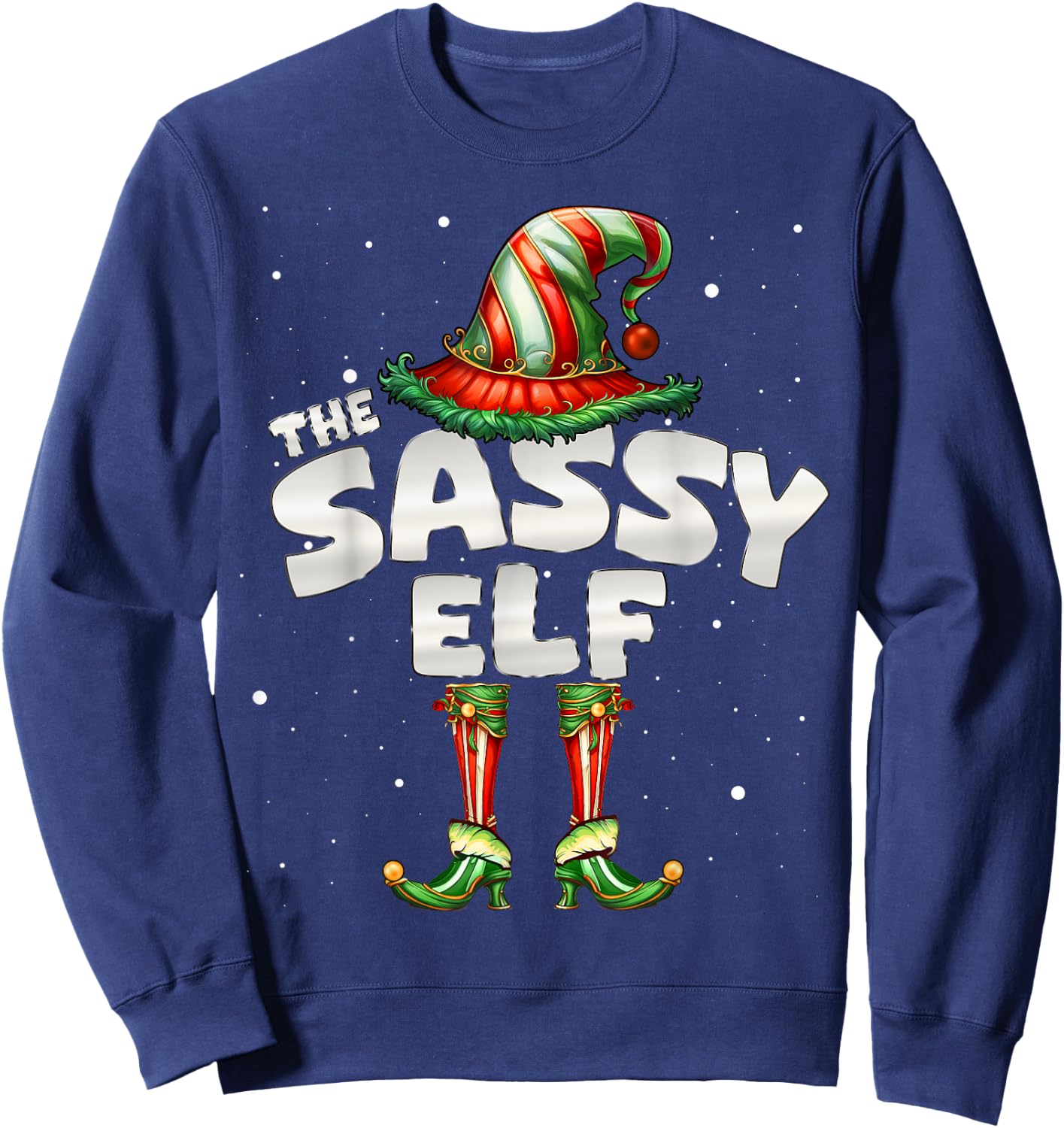 I'm The Sassy Elf Family Matching Group Christmas Sweatshirt - Sweatshirt | Navy