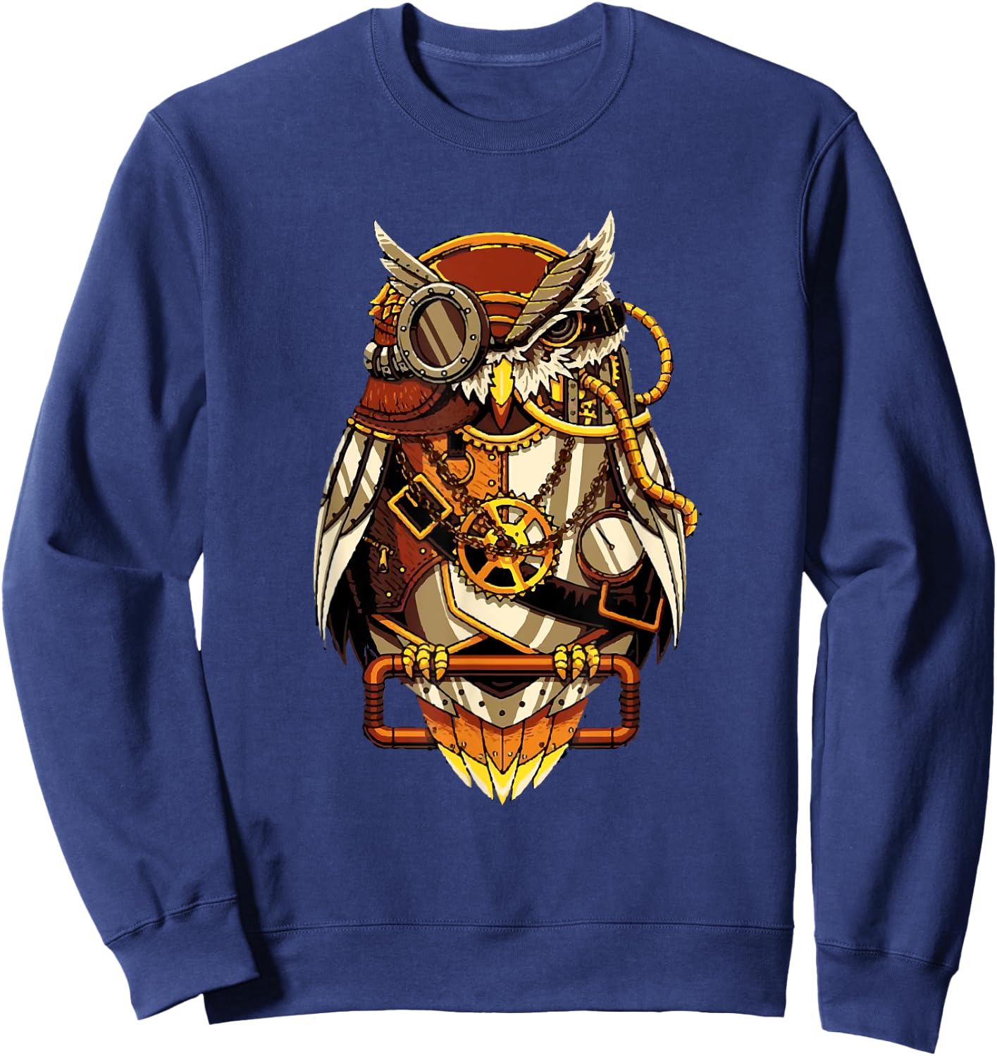 Steampunk Owl Art Bird Lovers Sweatshirt - Sweatshirt | Navy