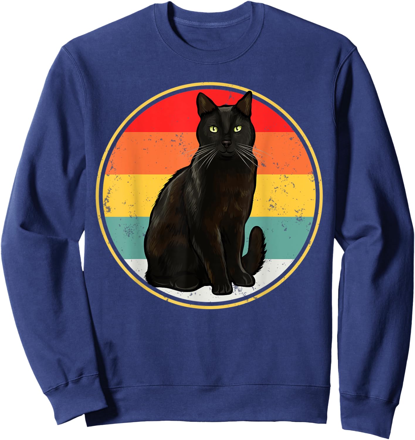 Funny Vintage Sunset Bombay Cat Sweatshirt - Sweatshirt | Navy