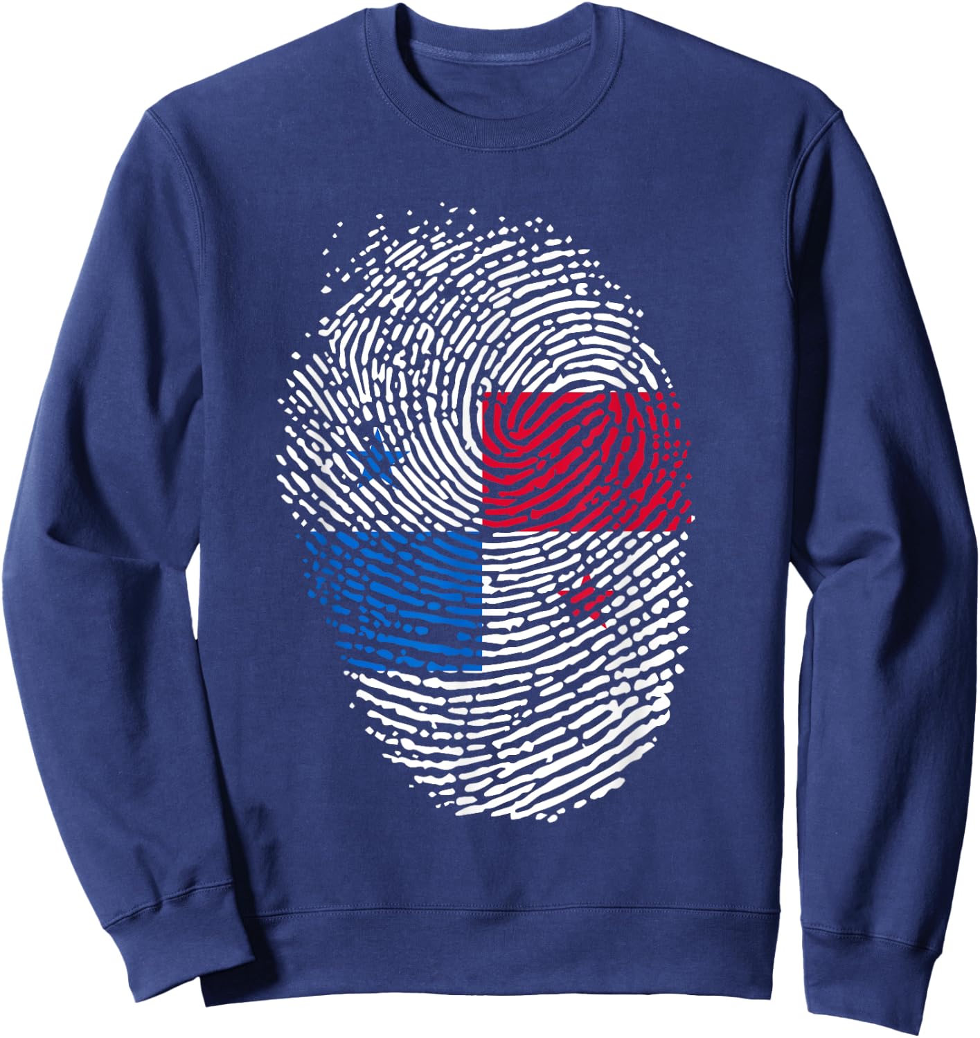 Panamanian Flag Fingerprint Panama Sweatshirt - Sweatshirt | Navy