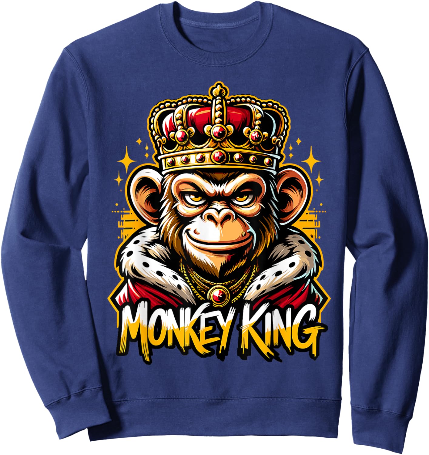 Monkey King | Boys Monkey Lover | Monkey Sweatshirt - Sweatshirt | Navy