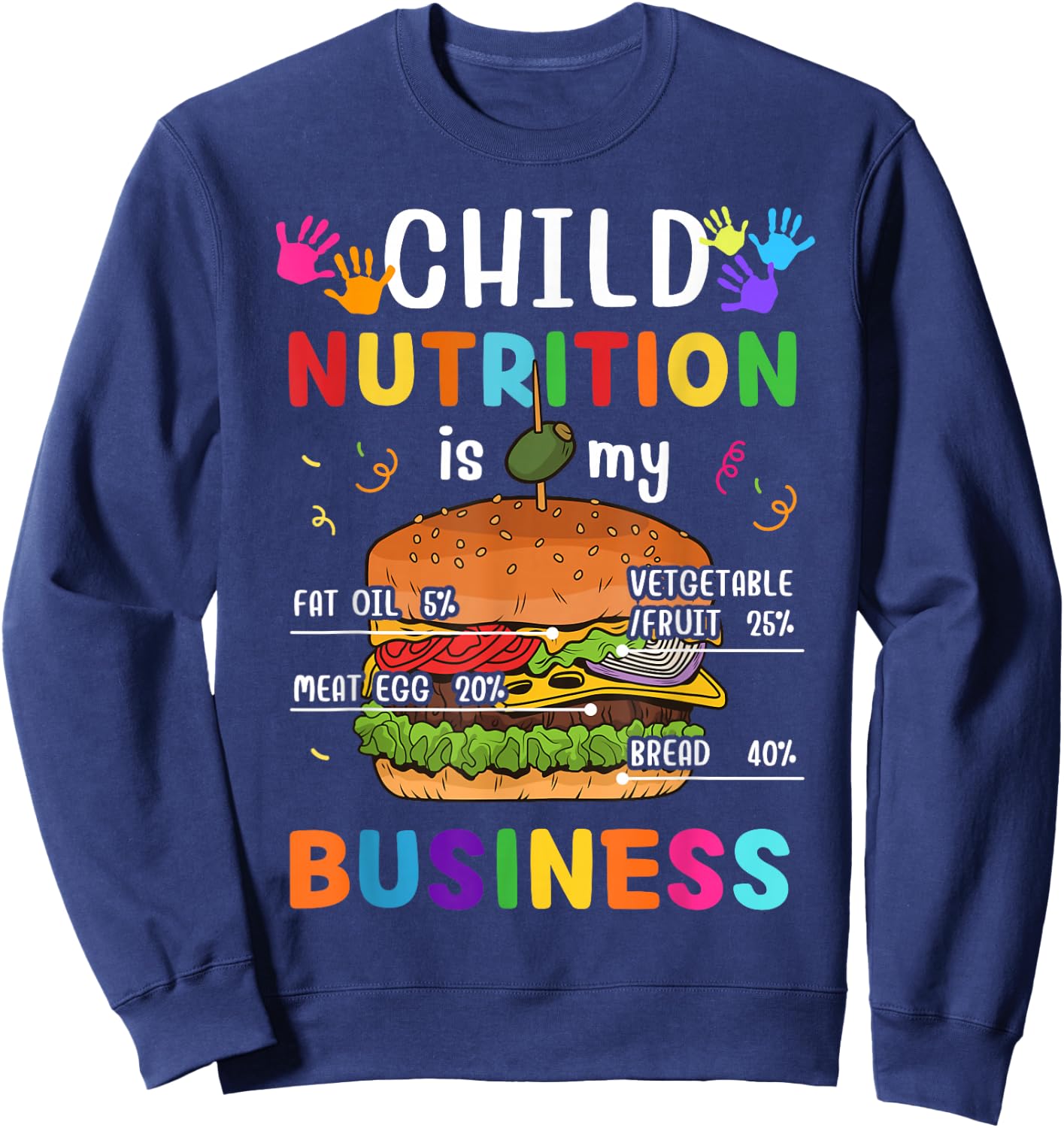 Child Nutrition Is My Business School Cafeteria Lunch Lady Sweatshirt - Sweatshirt | Navy