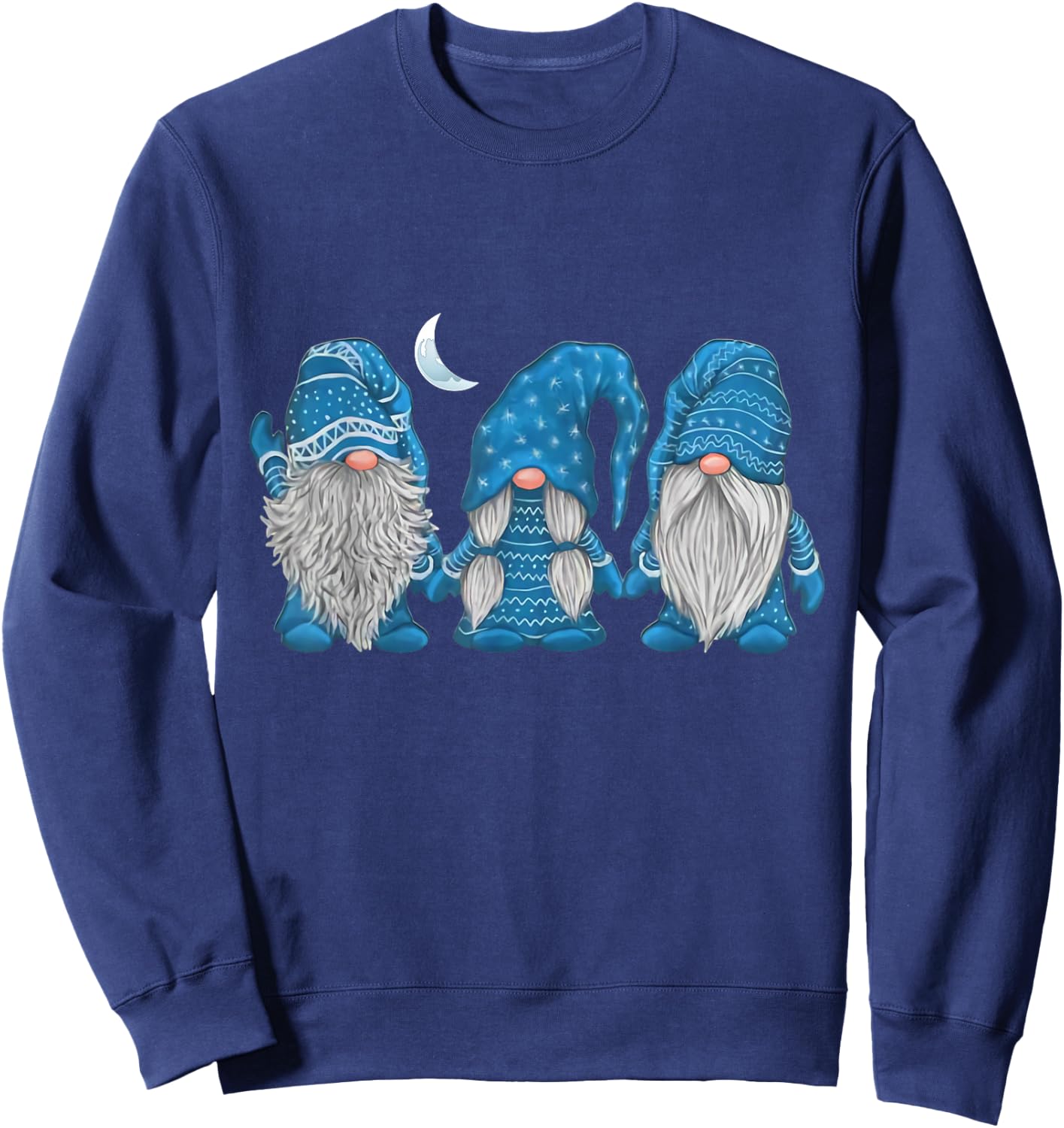 Sleepy Moon Winter Gnomes Pajamas Sweatshirt - Sweatshirt | Navy
