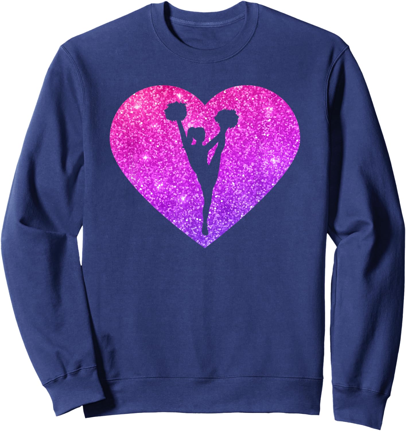 Cute Cheerleader Heart Gift Girls Teens And Women Sweatshirt - Sweatshirt | Navy