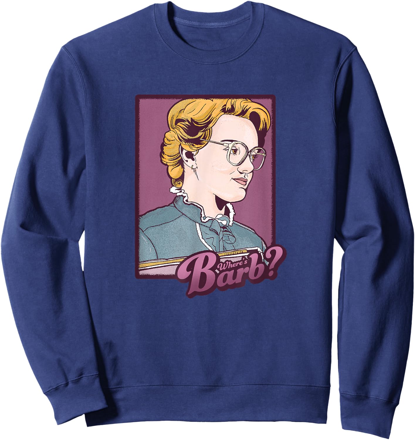 Stranger Things Where's Barb? cartoon poster Sweatshirt - Sweatshirt | Navy